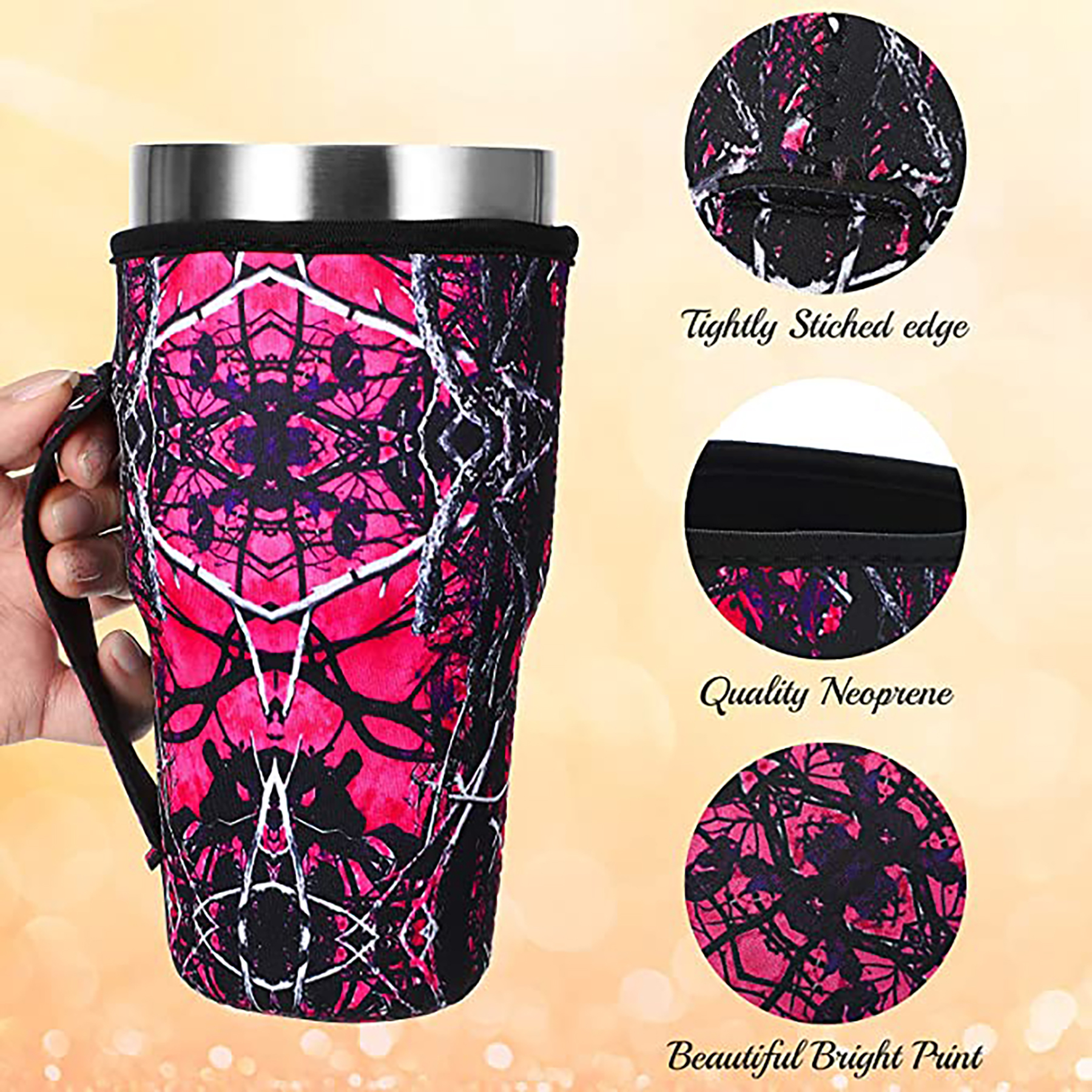 30-32 oz Reusable Neoprene Insulated Sleeves Cup Cover, custom koozie with logo imprint 8