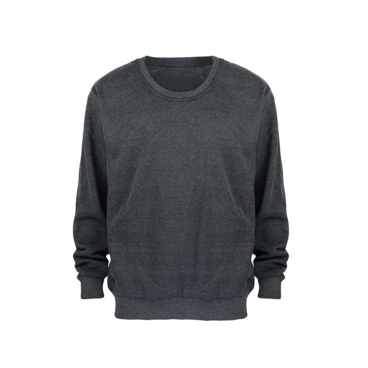 Men's Fleece Crew Neck Sweatshirts - Size Large Dark Gray, custom hoodie or sweatshirt with logo imprint 2