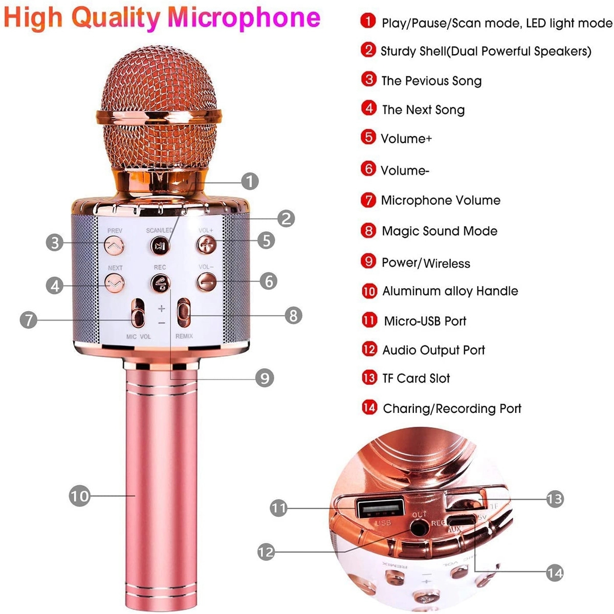 Wireless Bluetooth Karaoke Microphone 9