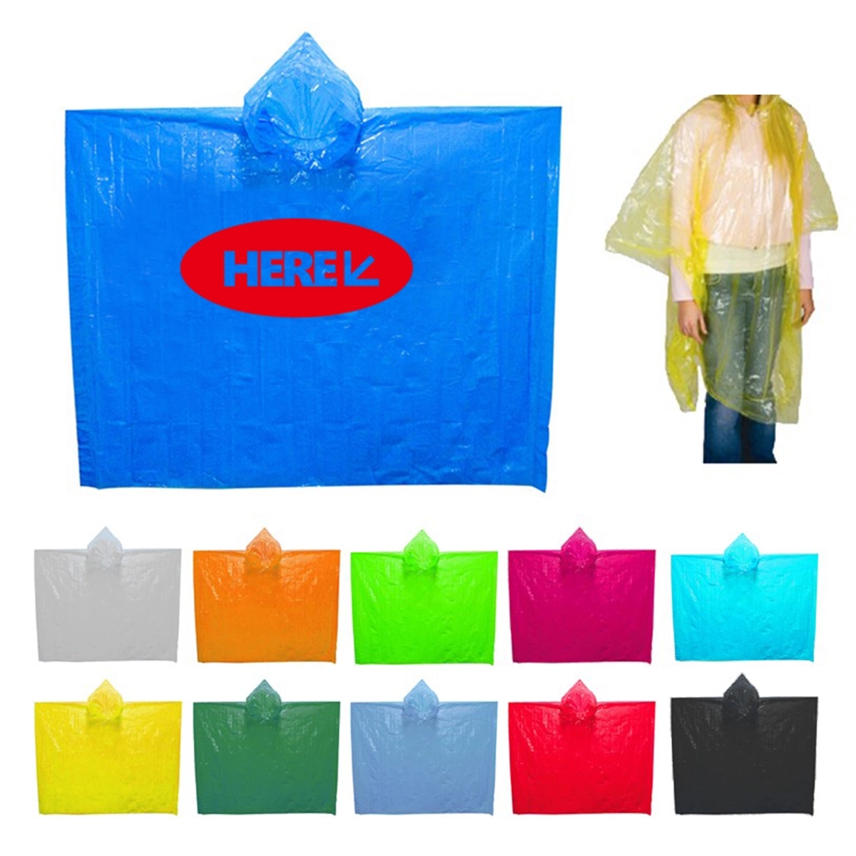 MOQ 50 PCS Disposable Poncho Raincoats for Man and Women 2
