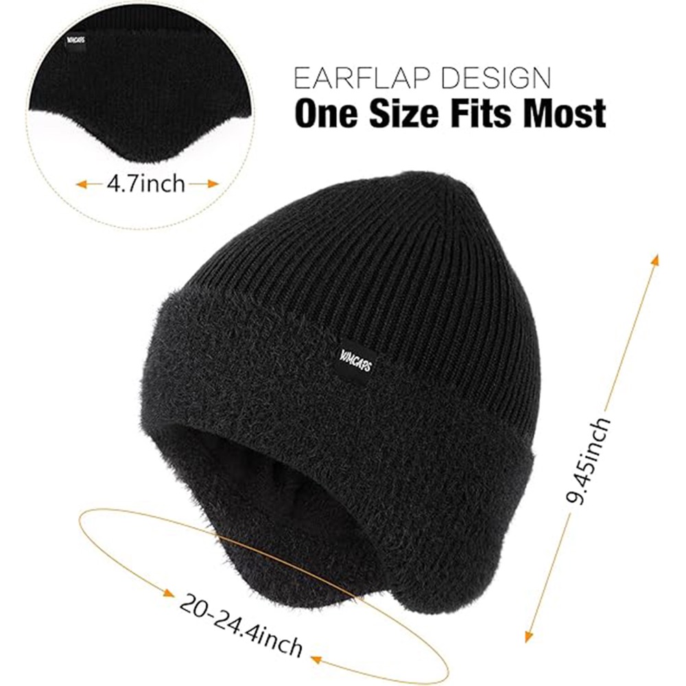 Winter Fleece Line Beanie With Earflap 2