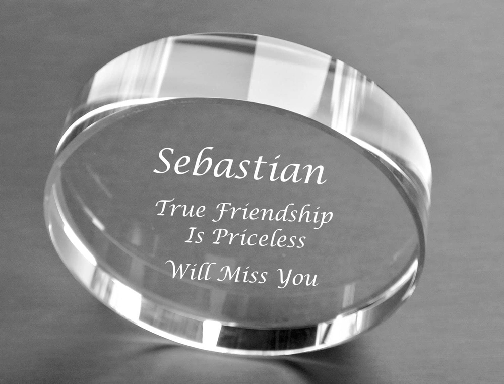 Personalized Circle Crystal Paperweight 4