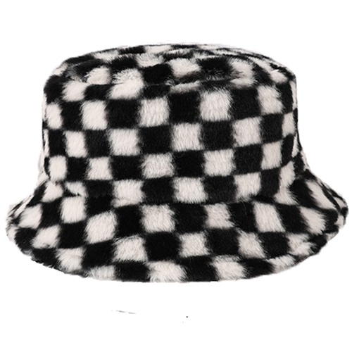 Stock Print Faux Fur Bucket Hat with Custom Logo 3
