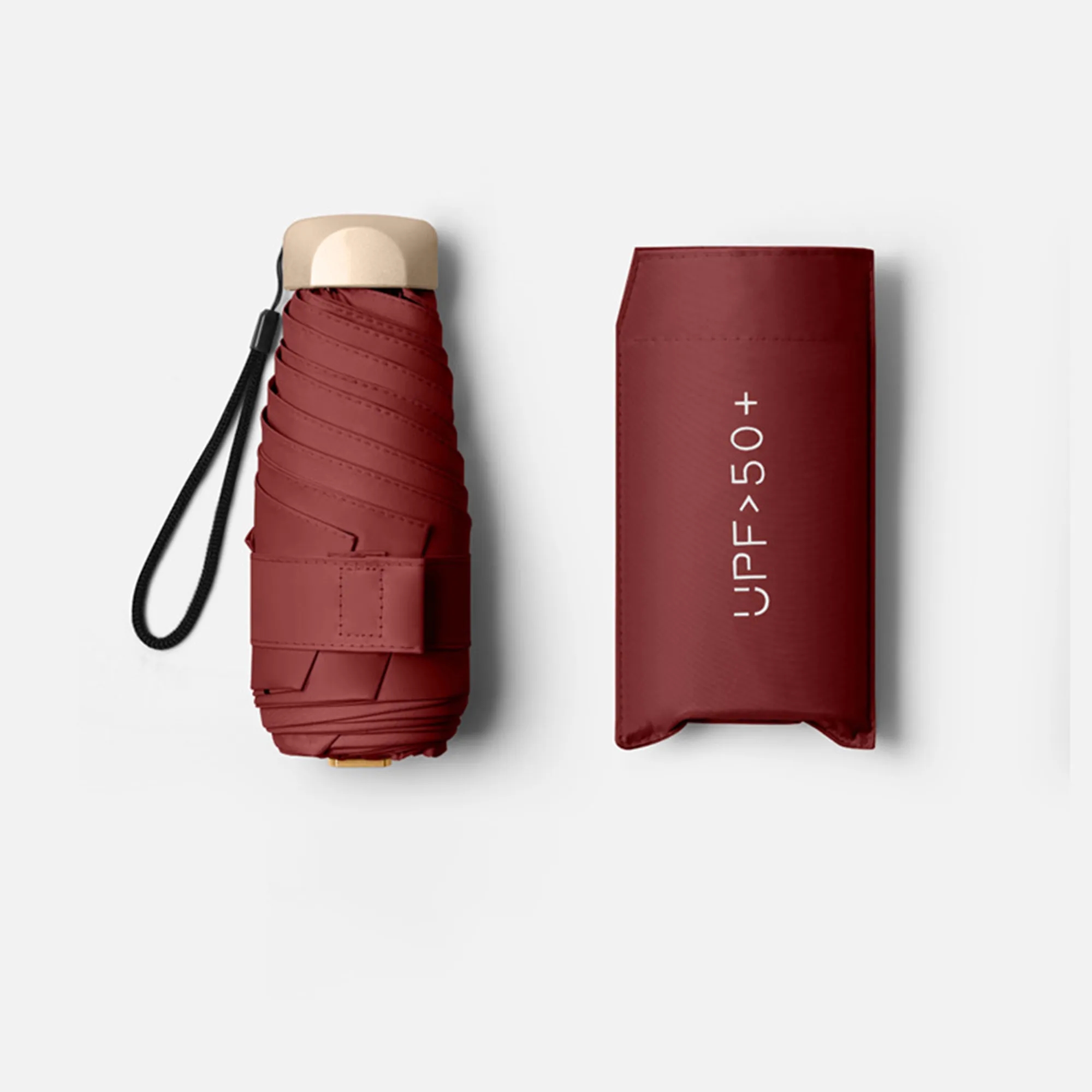 Compact Travel Umbrella Windproof UV Protection Rain 6