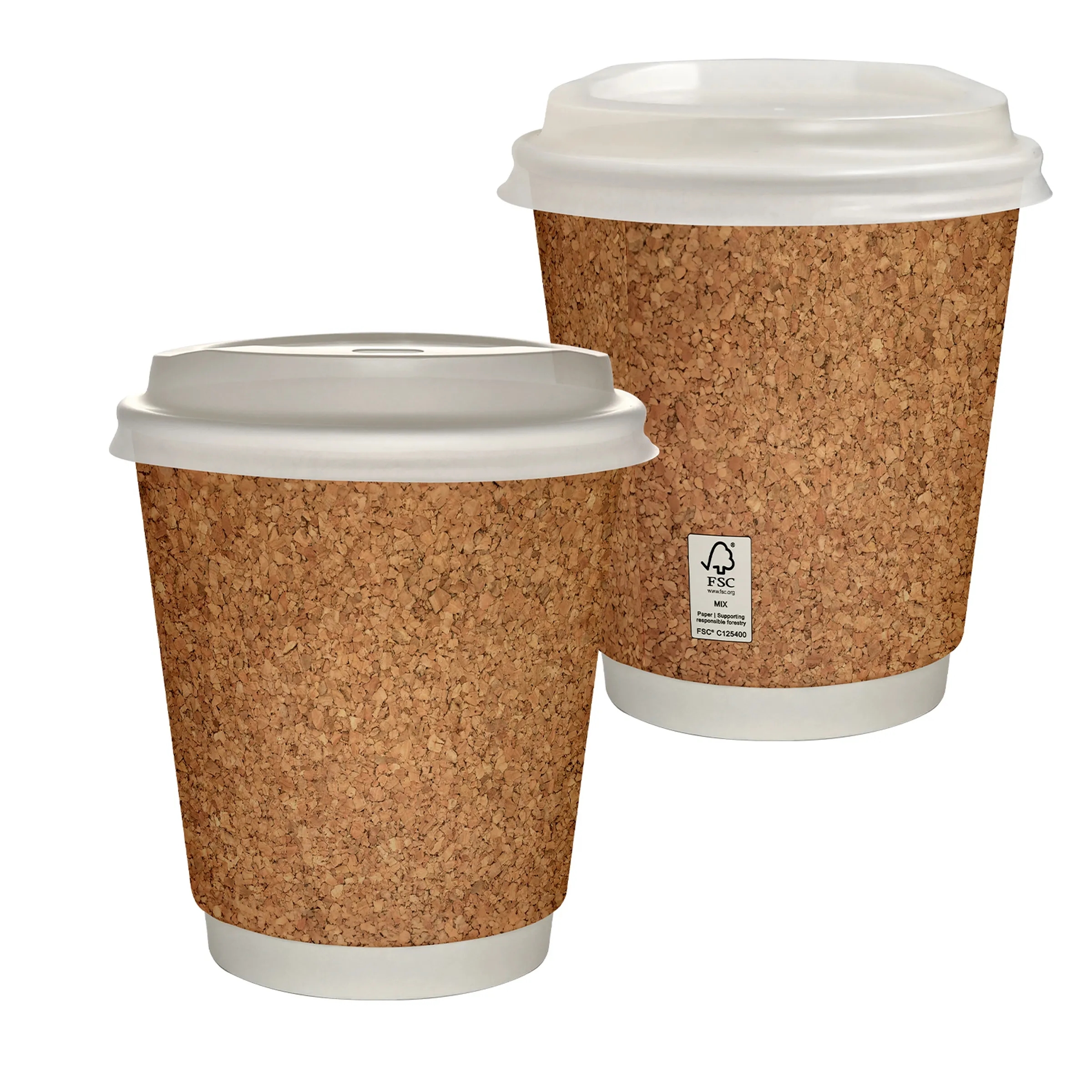10 oz Full Color Cork Pattern Insulated Paper Cup With Lid 3