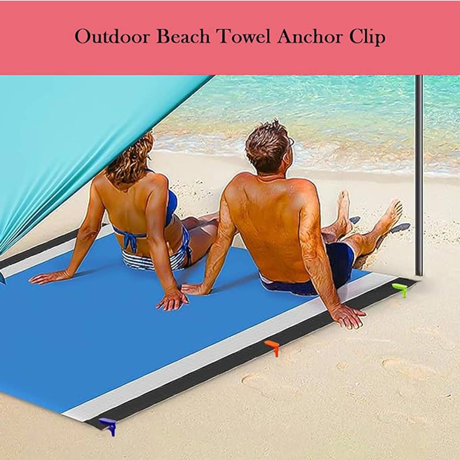 Beach Towel,Picnic Mat Anchor Clips Stakes 8
