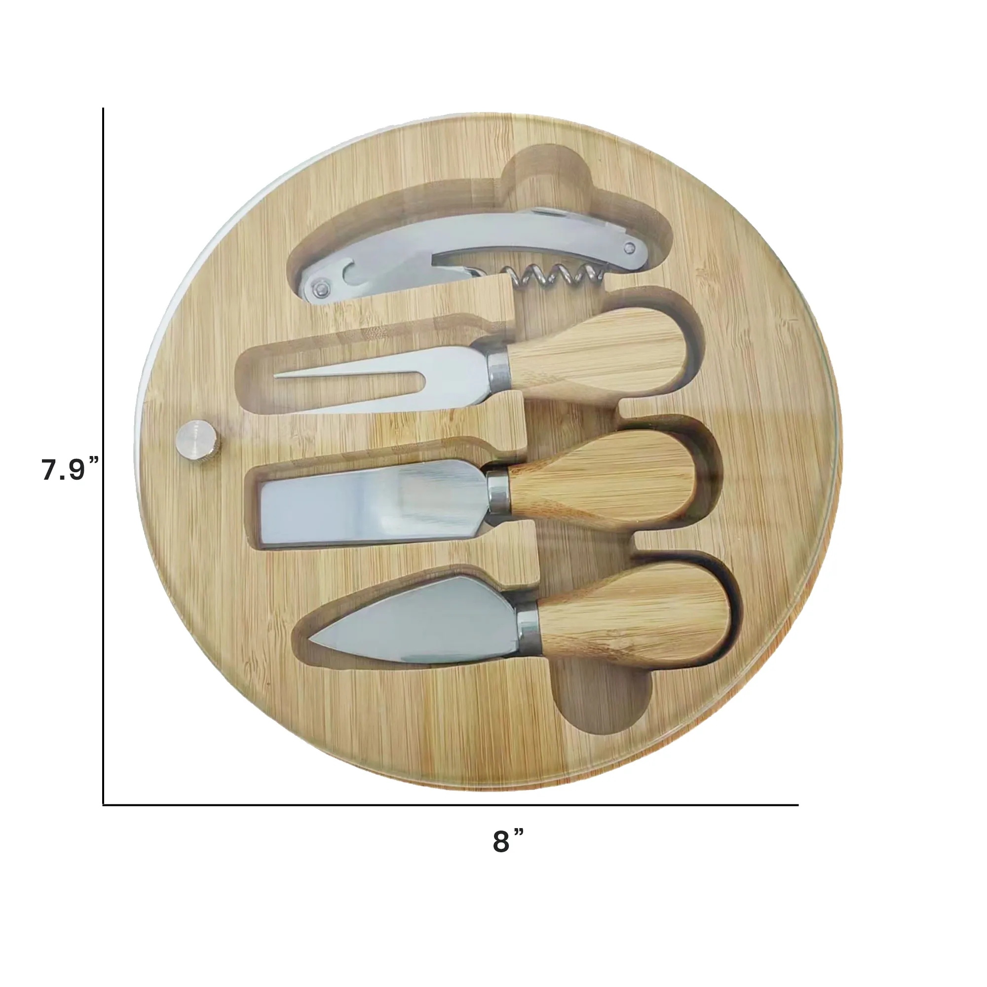 Swivel 8-Piece Bamboo Cheese & Wine Board Set 5