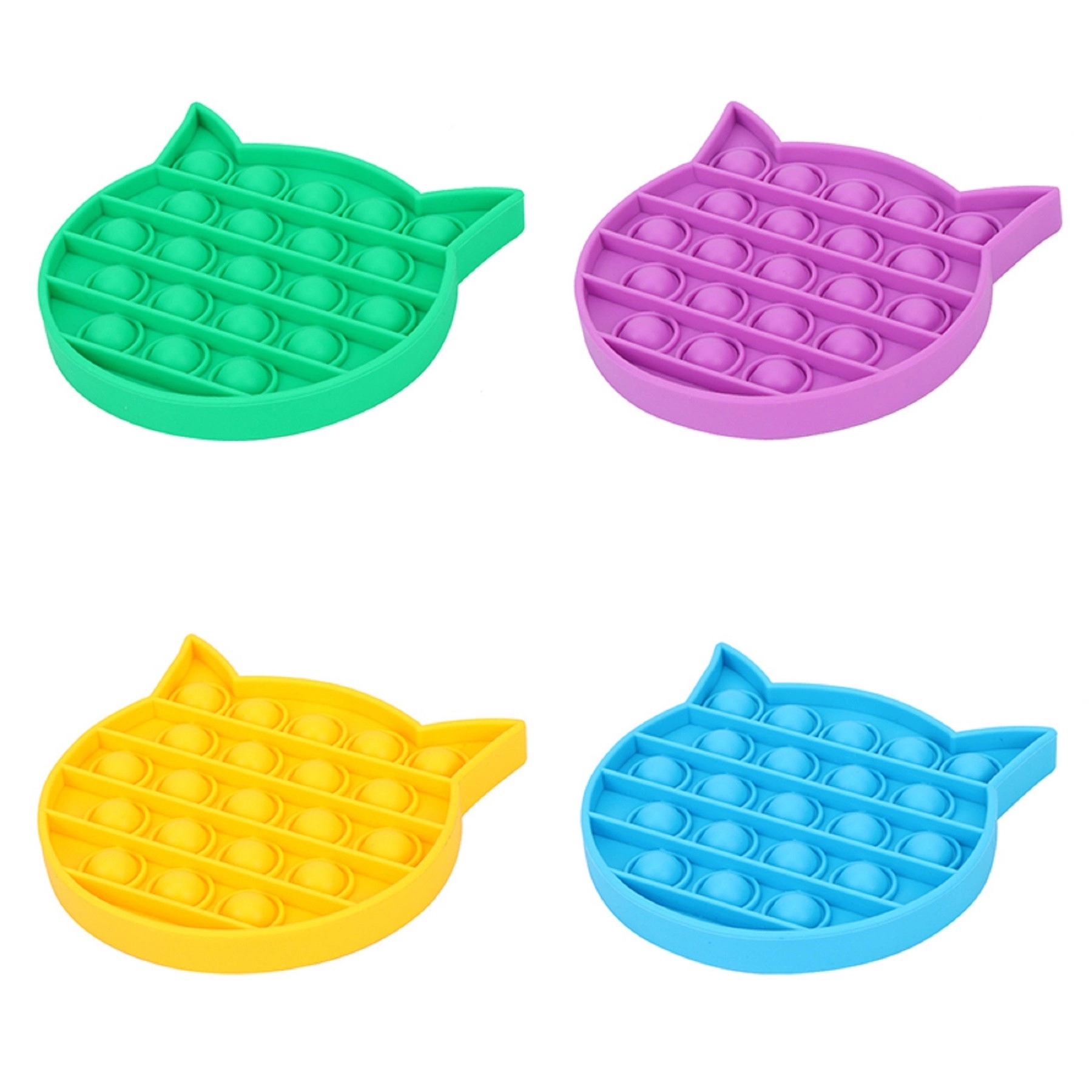 Cat Head Silicone Push Pop Bubble Fidget Toy 2
