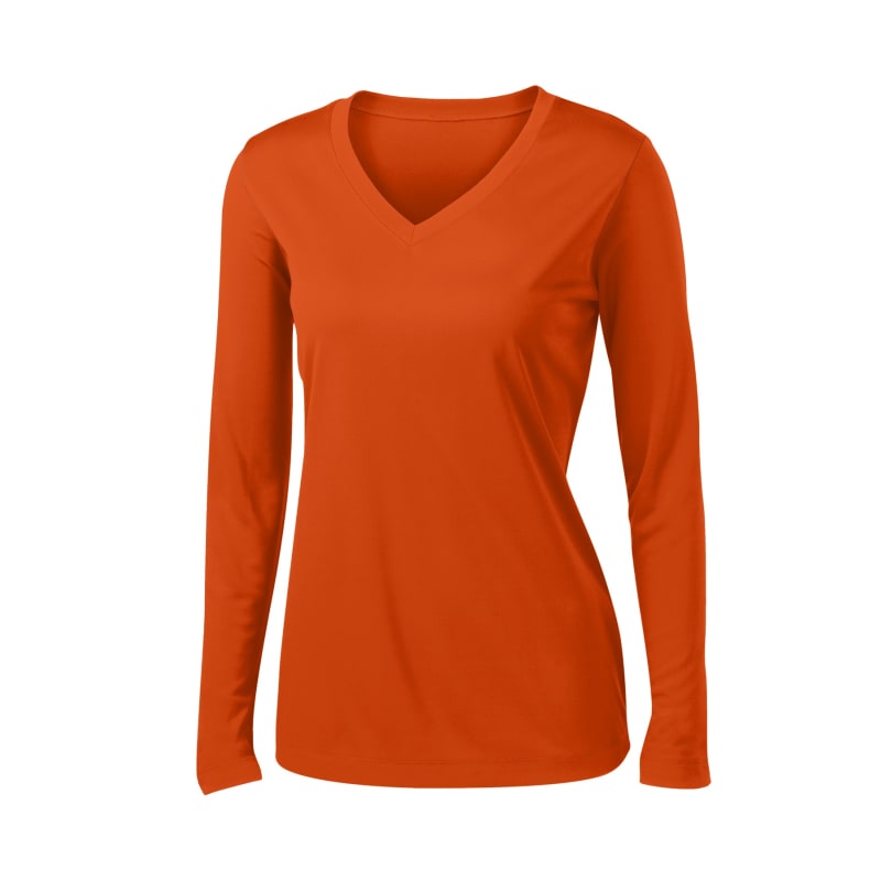 Sport-Tek Women's Long Sleeve PosiCharge Competitor V-Neck Tee. 48