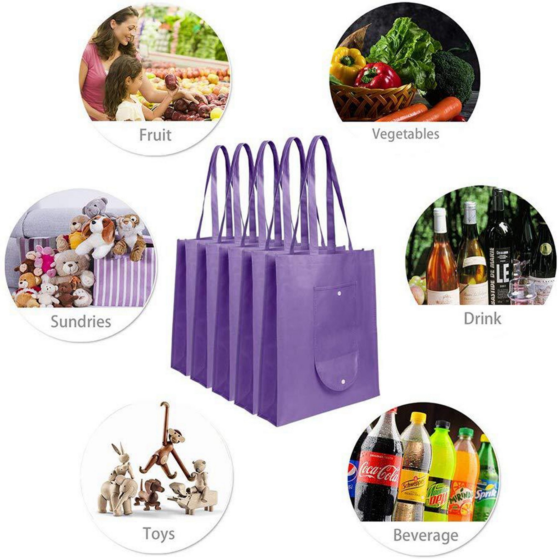 Foldable Nonwoven Shopping Bags Moq 50Pcs 8