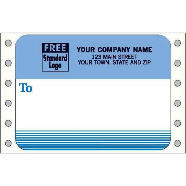 Mailing Labels, Continuous, White W/ Blue, Pin-Fed 2