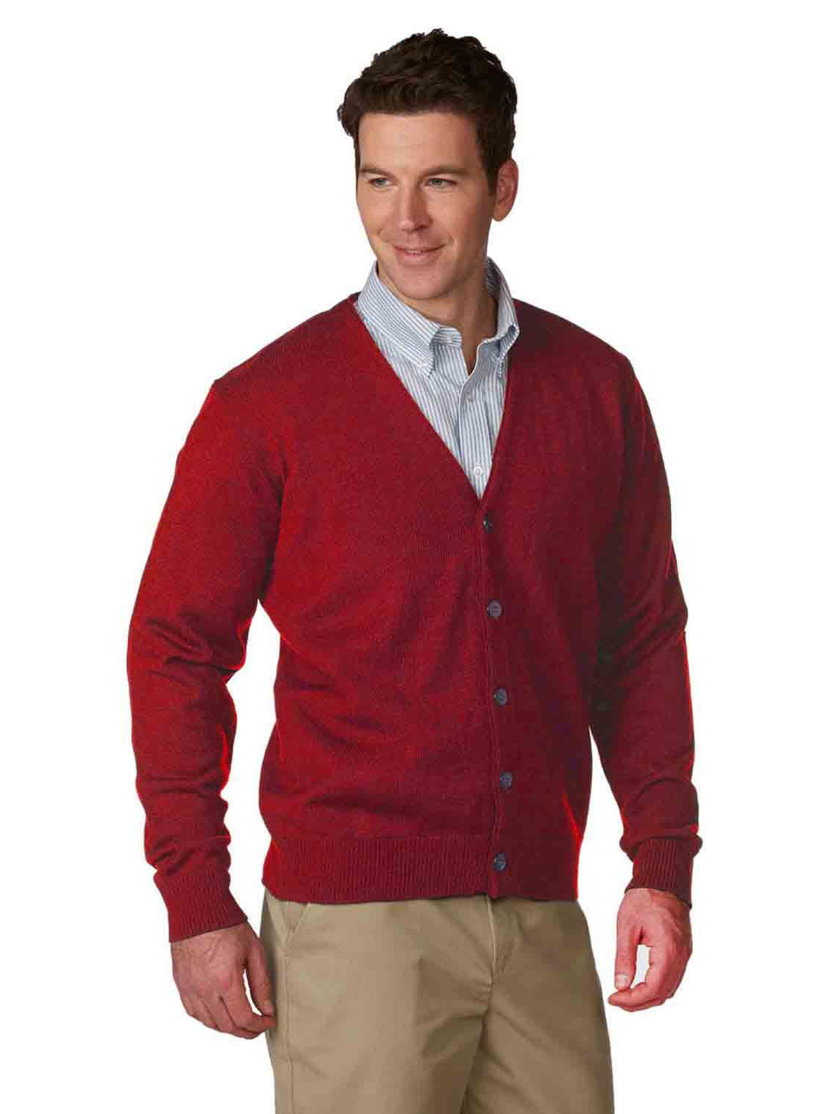 A+ Uniforms - Unisex Jersey Knit 5-Button V-Neck Cardigan Sweater 3