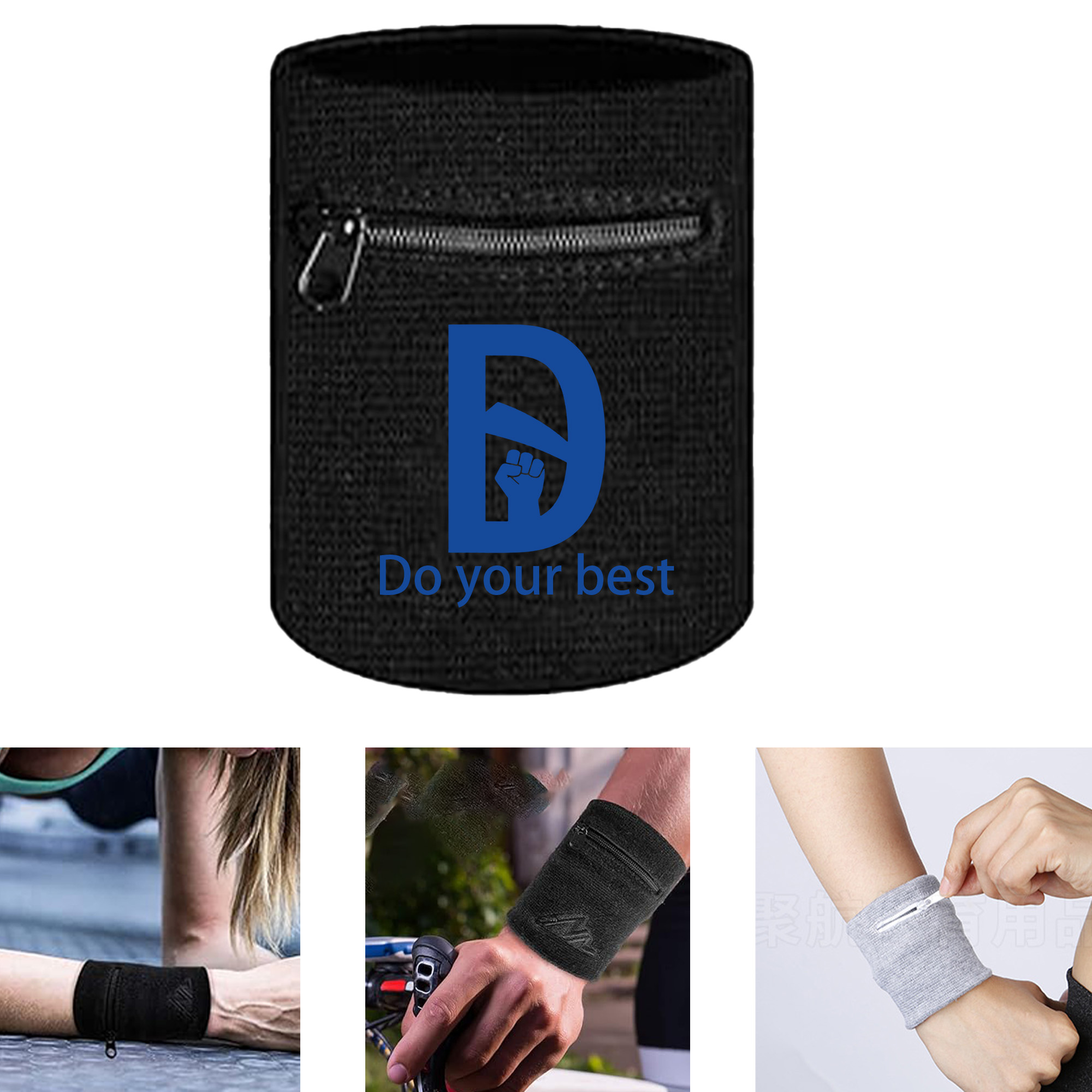 Zippered Sweatband for Working Out 2