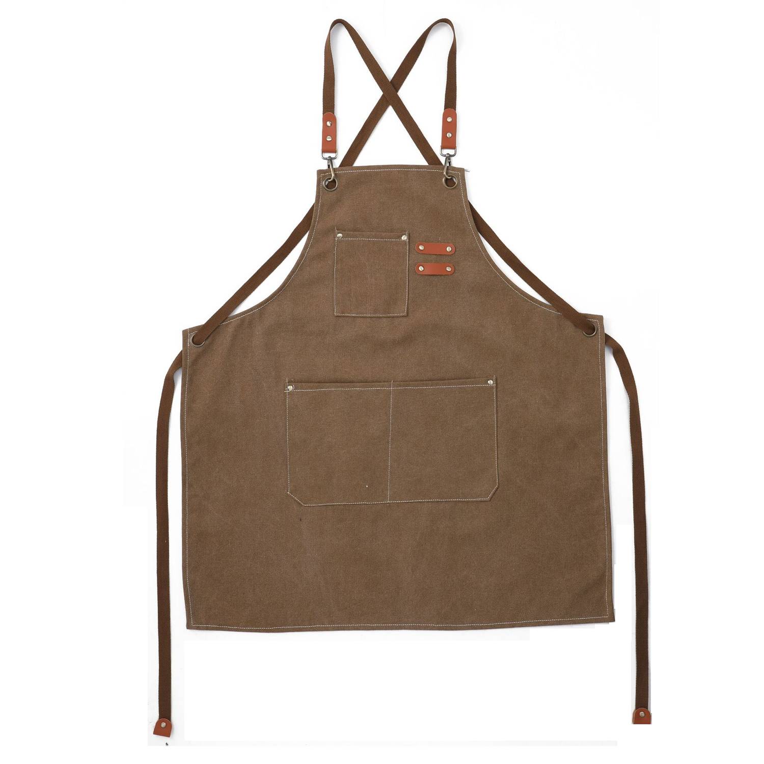 Adjustable Handcrafted Canvas Work Apron w/ Large Pockets 7