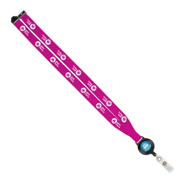 IMPORT 3/4" Polyester Lanyard with Retractable Badge Reel and IPH7 back of neck convenience release. 105