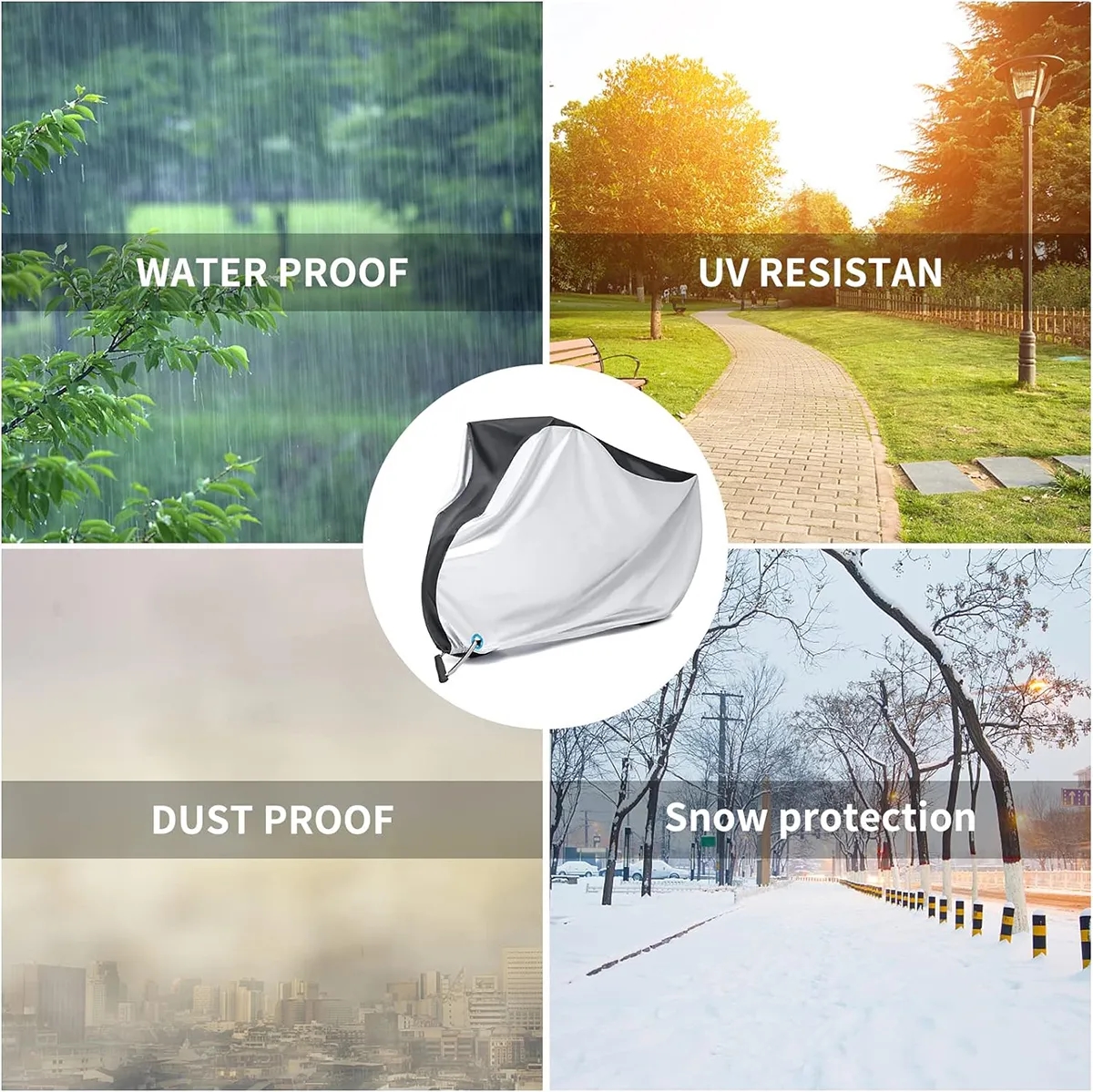 Sun UV Dustproof Waterproof Bike Cover With Lock Hole 4
