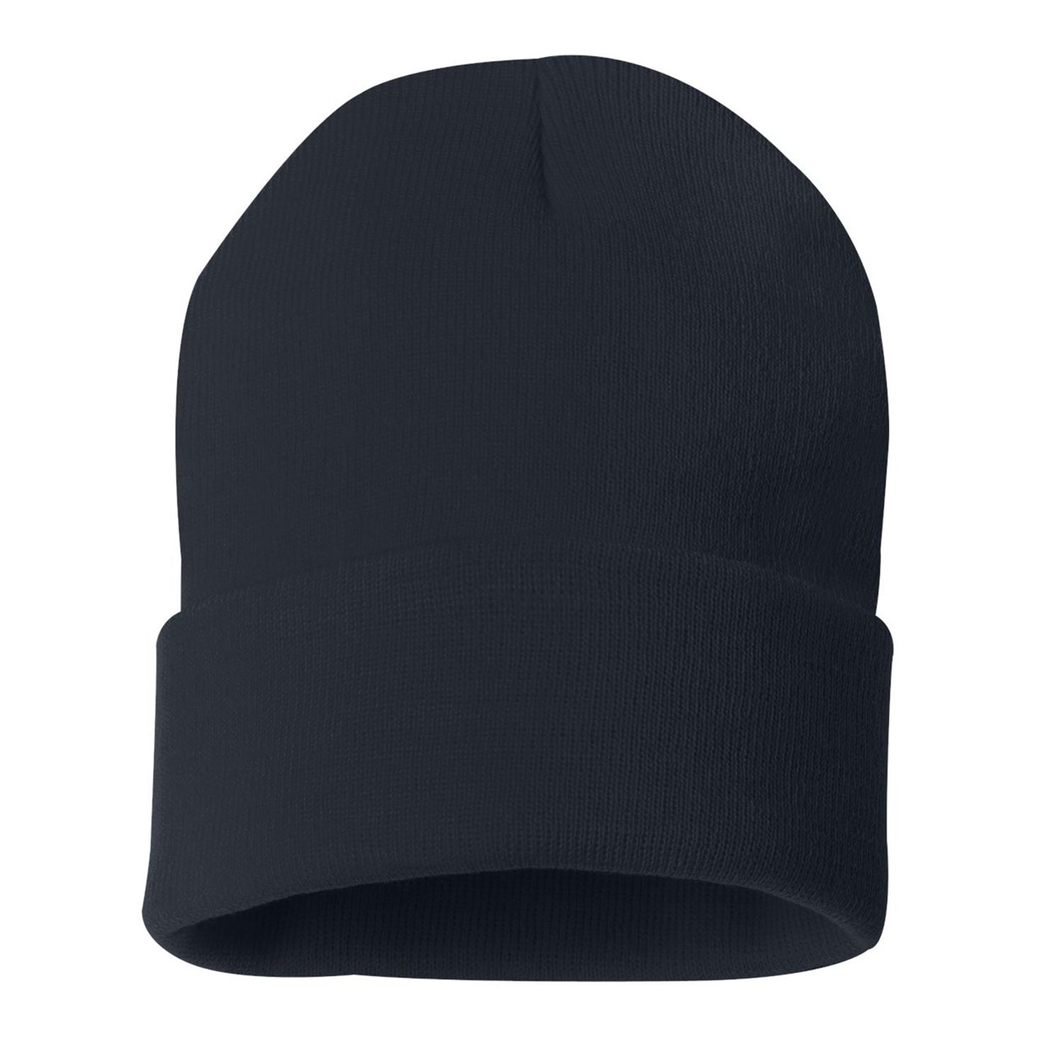 Solid Cuffed Beanie w/ Sewn Woven Patch 28