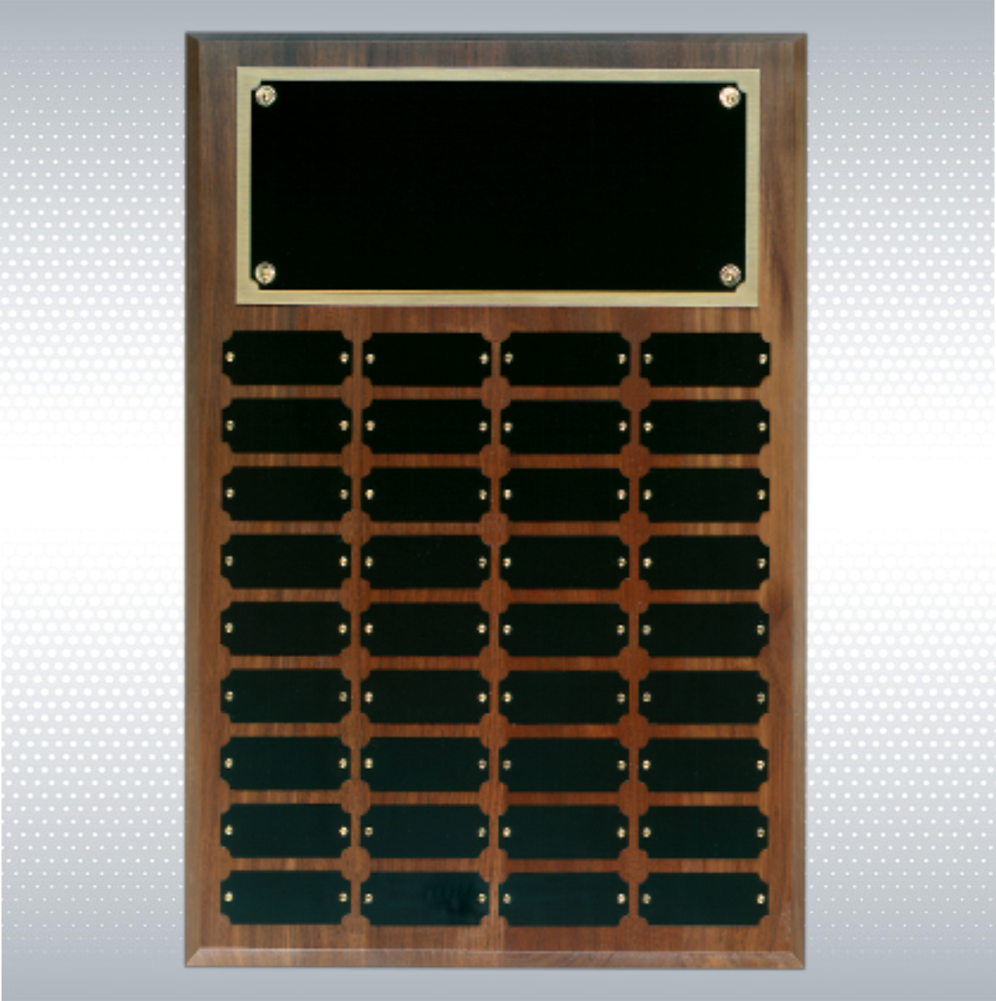 Step Edge Genuine Walnut 36 Plate Perpetual Plaque (12" x 18'') 4