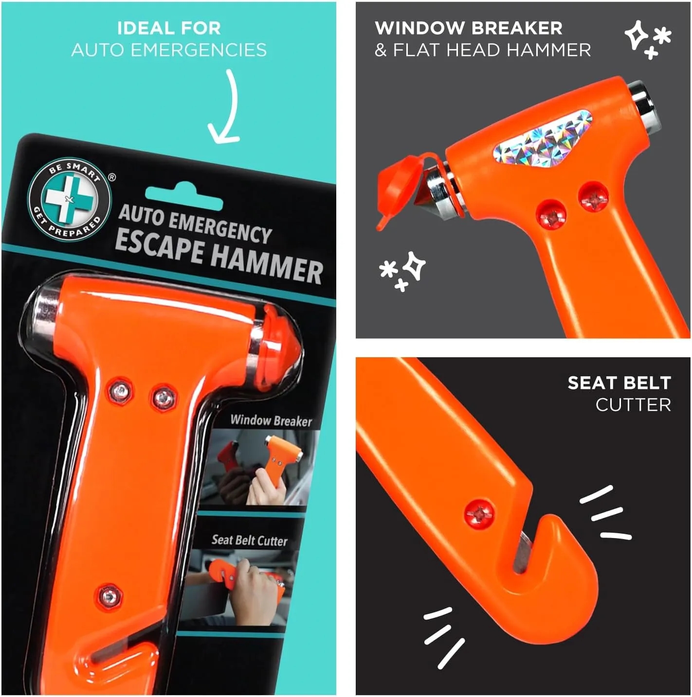 Multifunctional Car Escape Safety Hammer 5