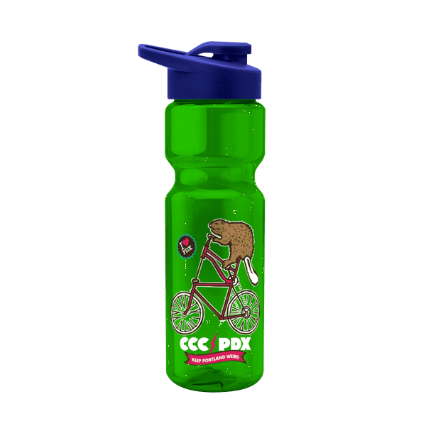 Blazer 28oz Transparent Bike Bottle w/Drink-thru Lid 320