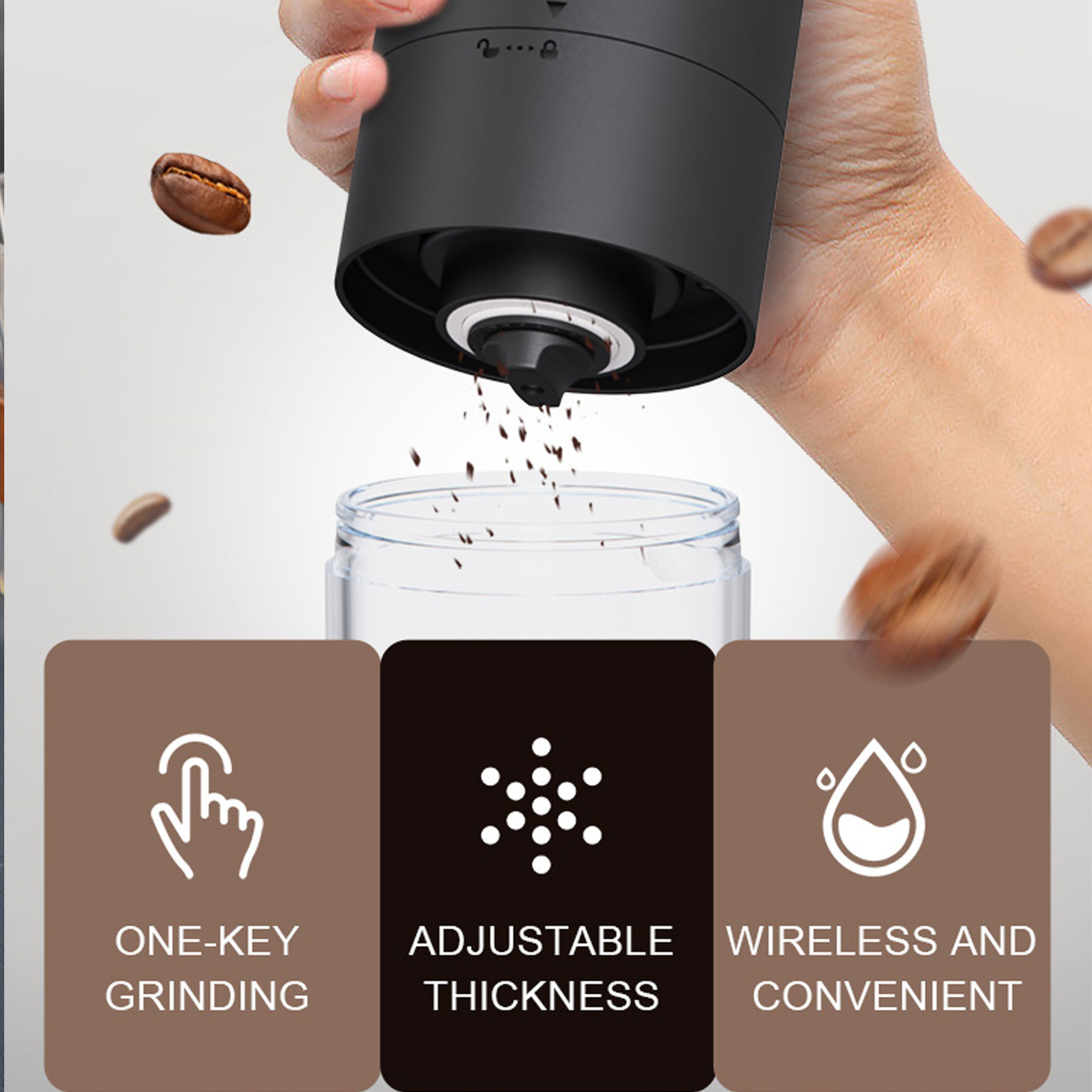 CafePro Electric Coffee Grinder - Ceramic Burr, One-Touch Operation 11