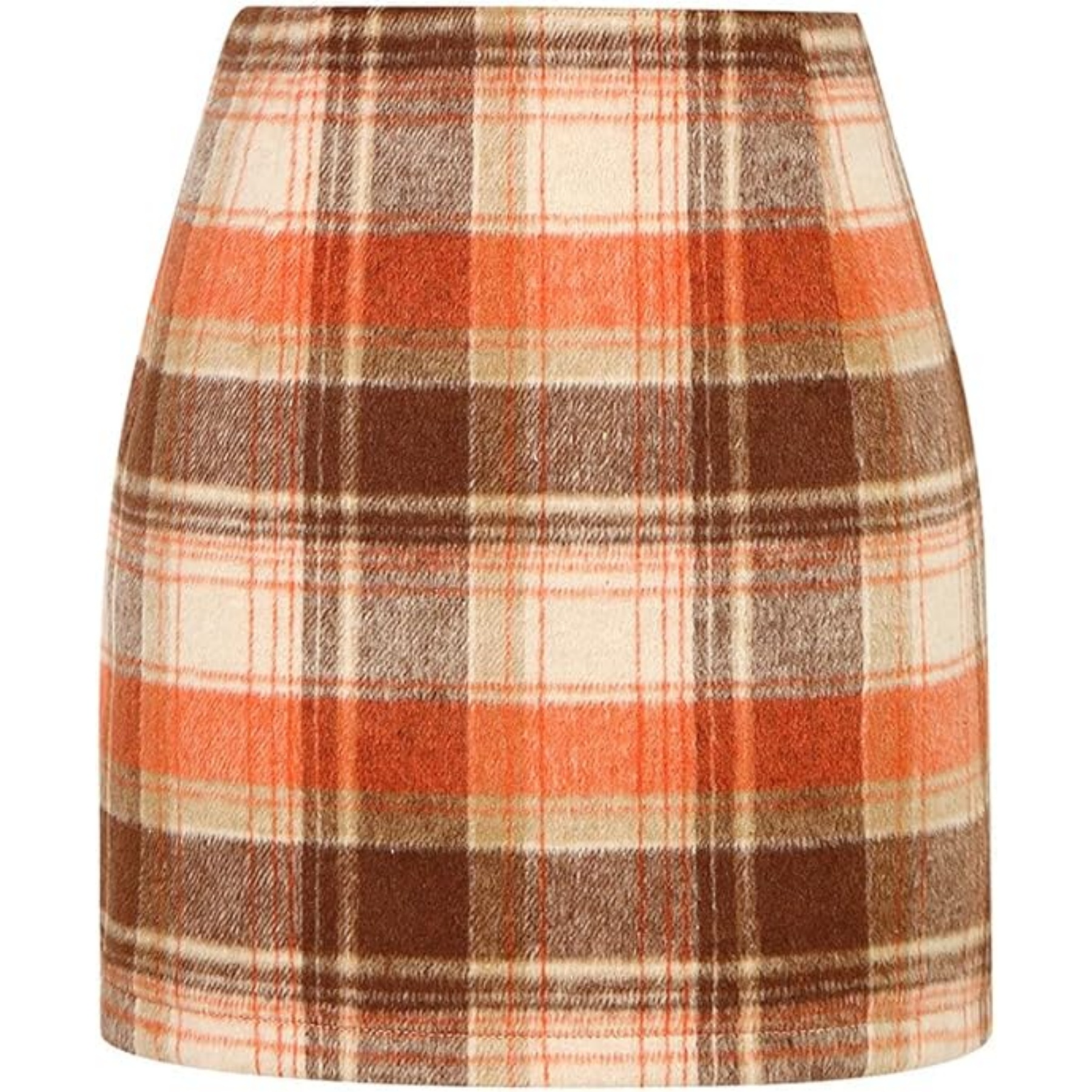 Womens Wool Plaid Mini Skirt 8