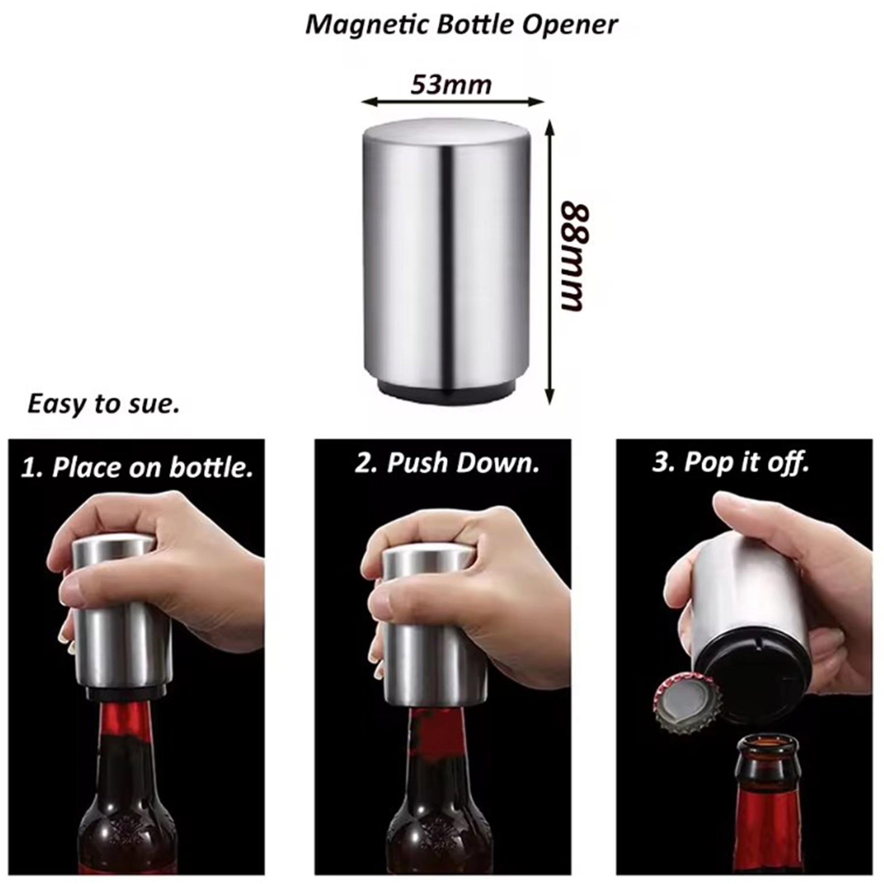 Stainless Steel Automatic Bottle Opener 3