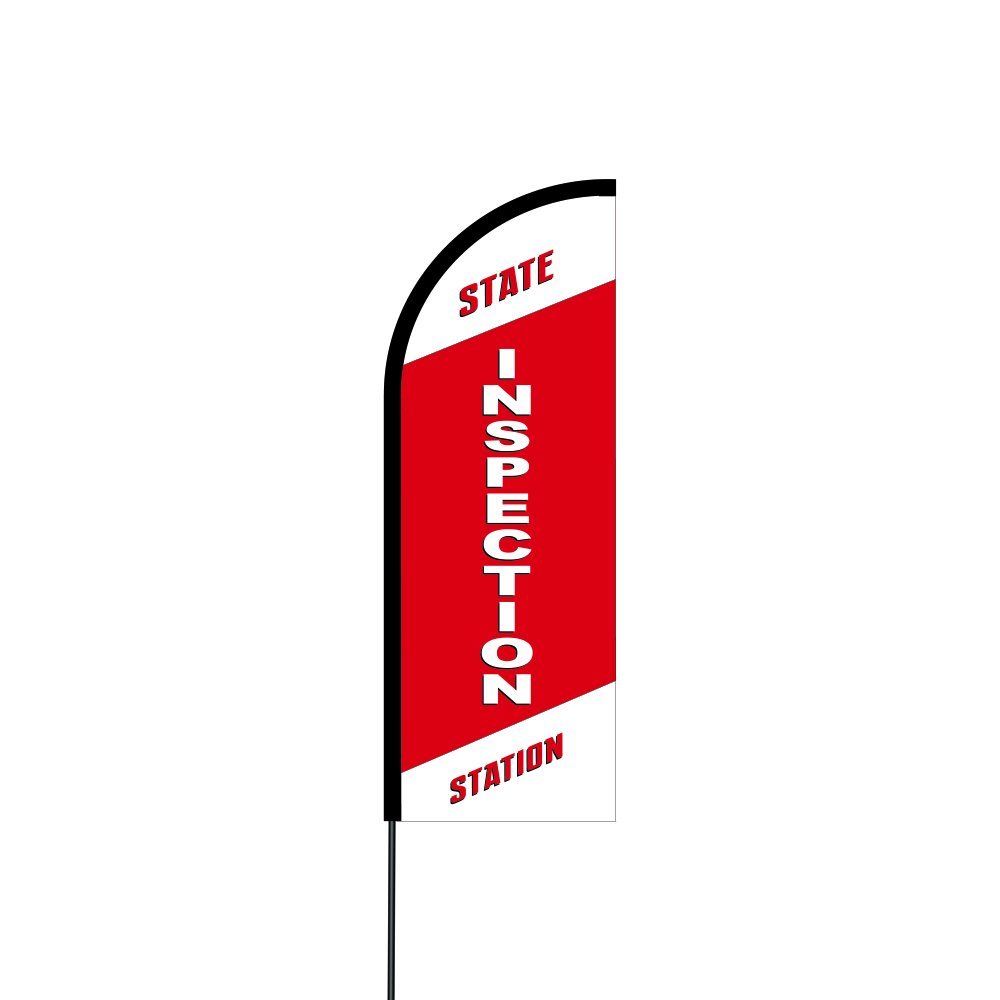 State Inspection Station Flag Kit 11' Feet Feather Flag Sign Outdoor Banner 3