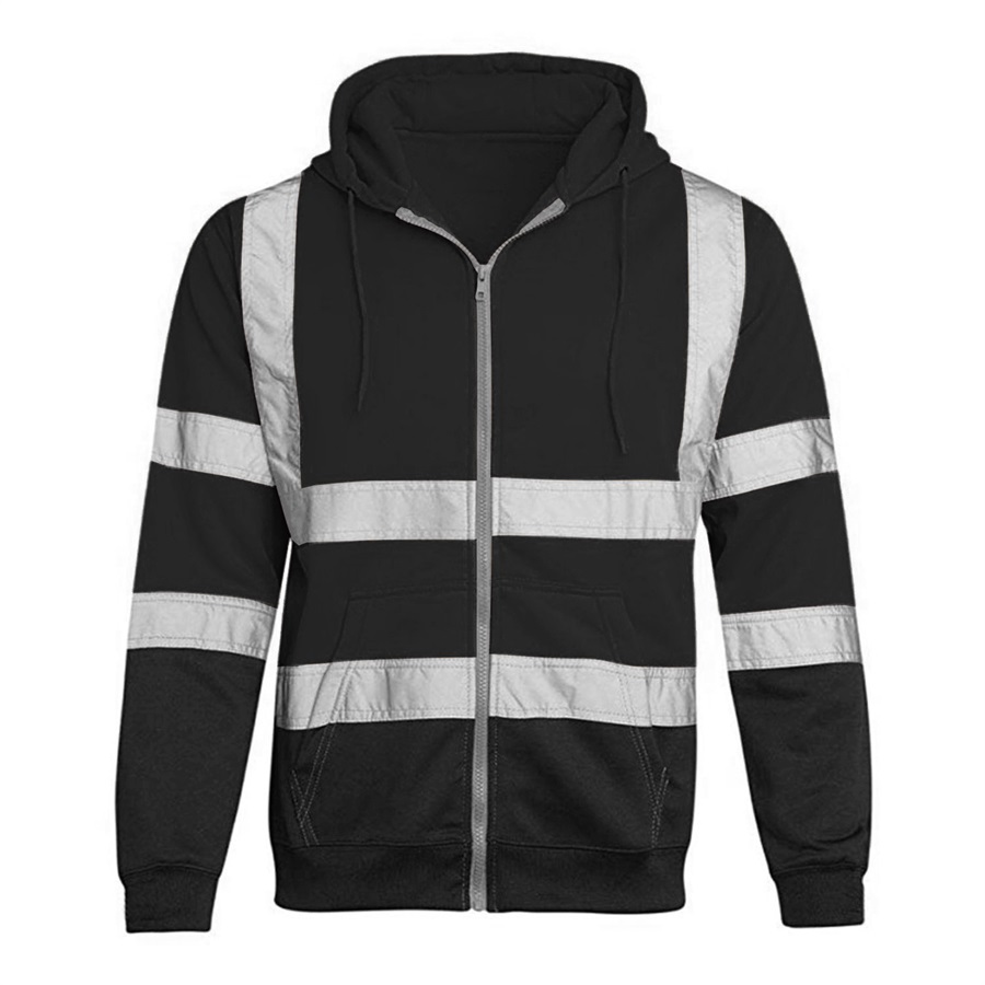 VISIPRO Reflective Colorblock Safety Full-Zip Hoodie - 280G