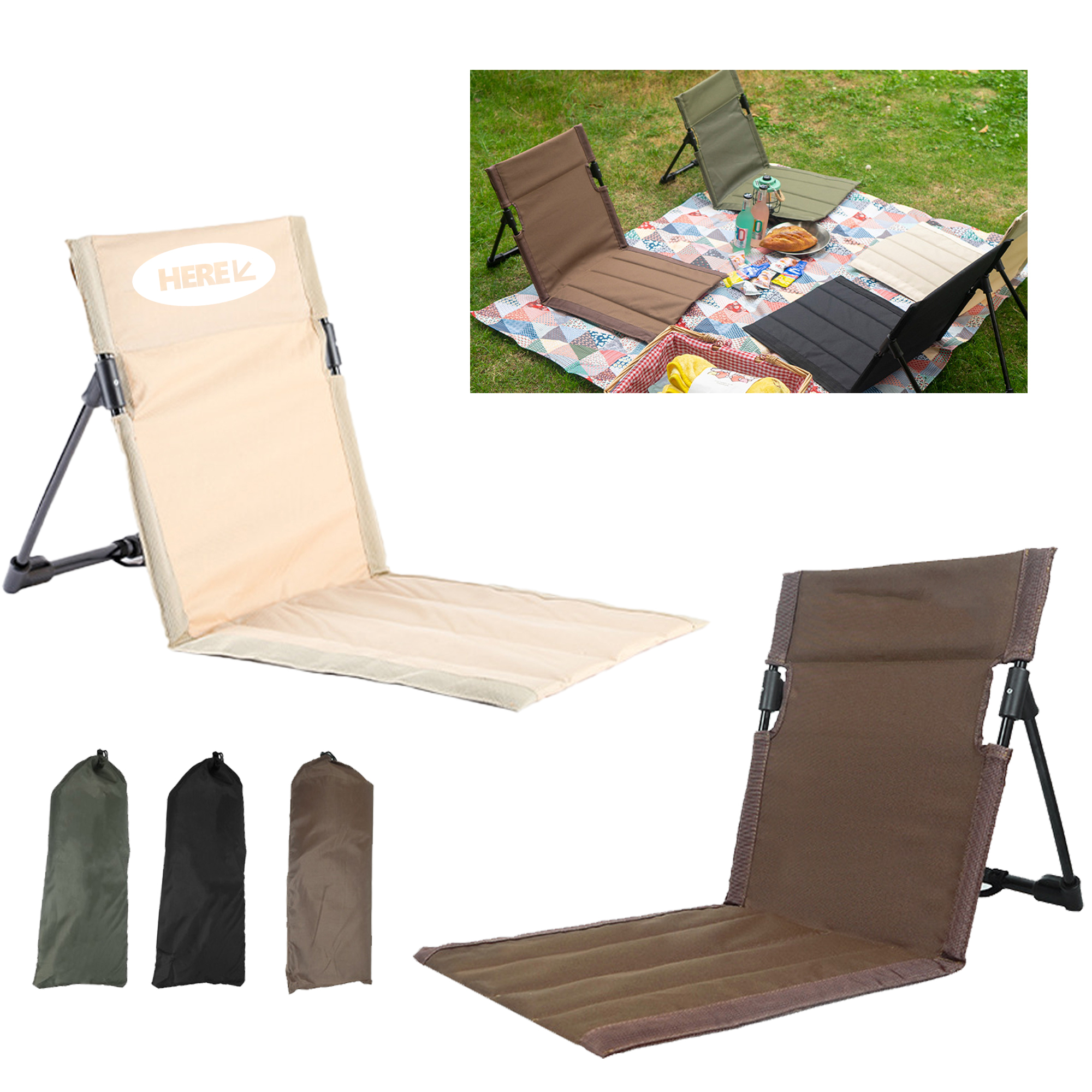 Folding Beach Chair with Durable Oxford Cloth and Steel Frame 1