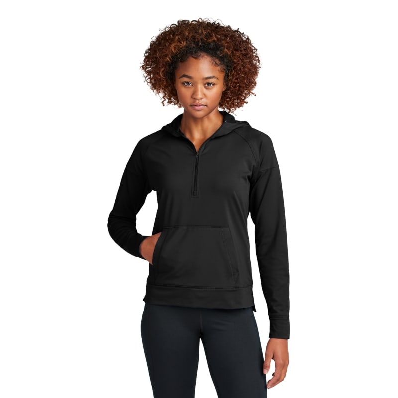 Sport-Tek Women's Sport-Wick Stretch 1/2-Zip Hoodie, custom hoodie or sweatshirt with logo imprint 19
