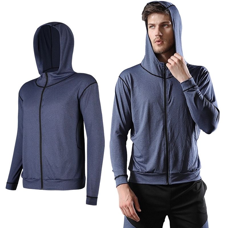 Unisex Full Zip Hooded Long Sleeve T-Shirt 2