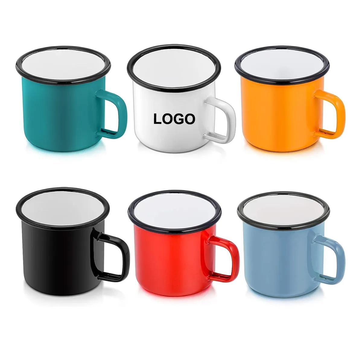 12oz Enamel Coffee Mug with Handle 2