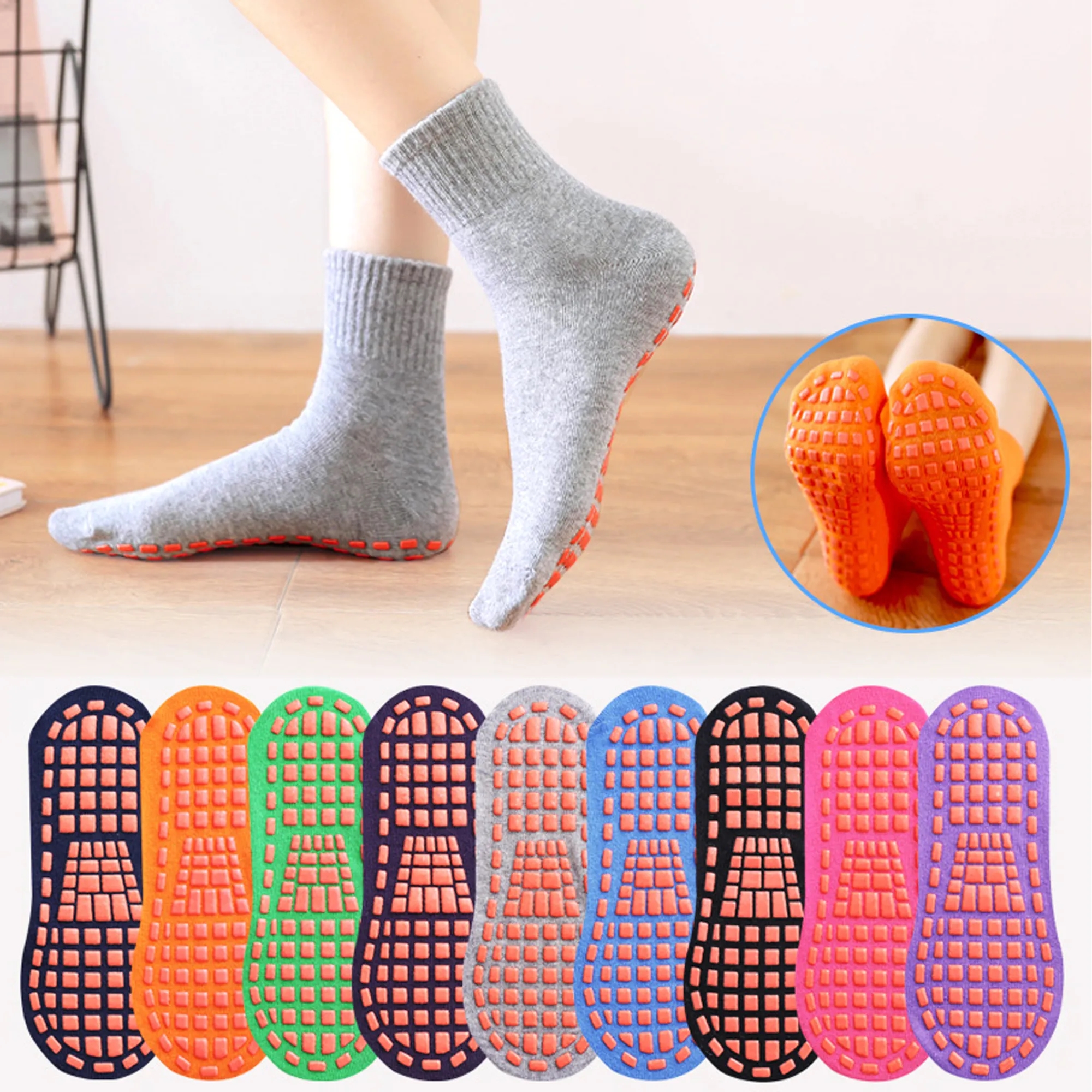 Non Slip Grip Socks with Silicone Tread 3