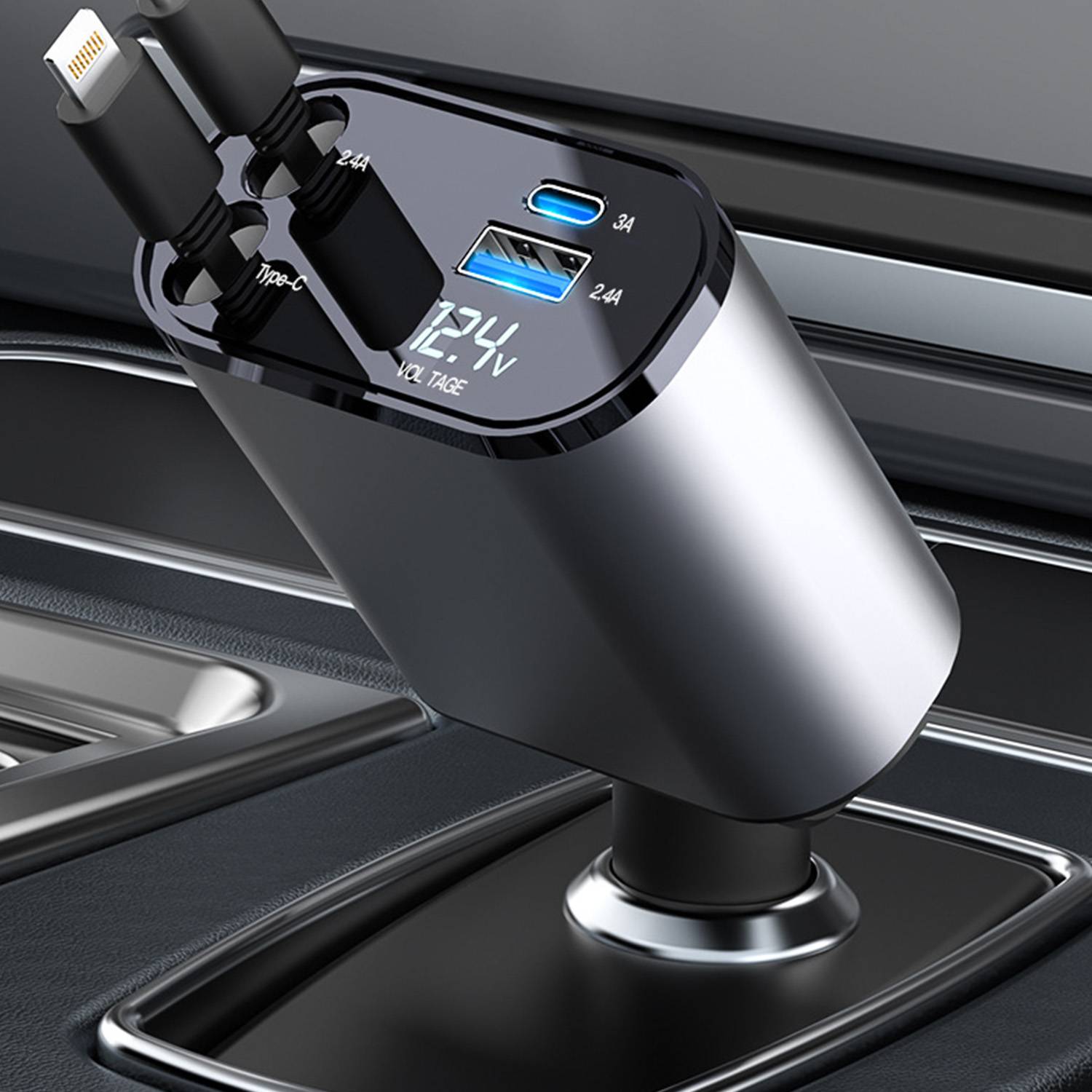 Retractable Car USB Charger 6