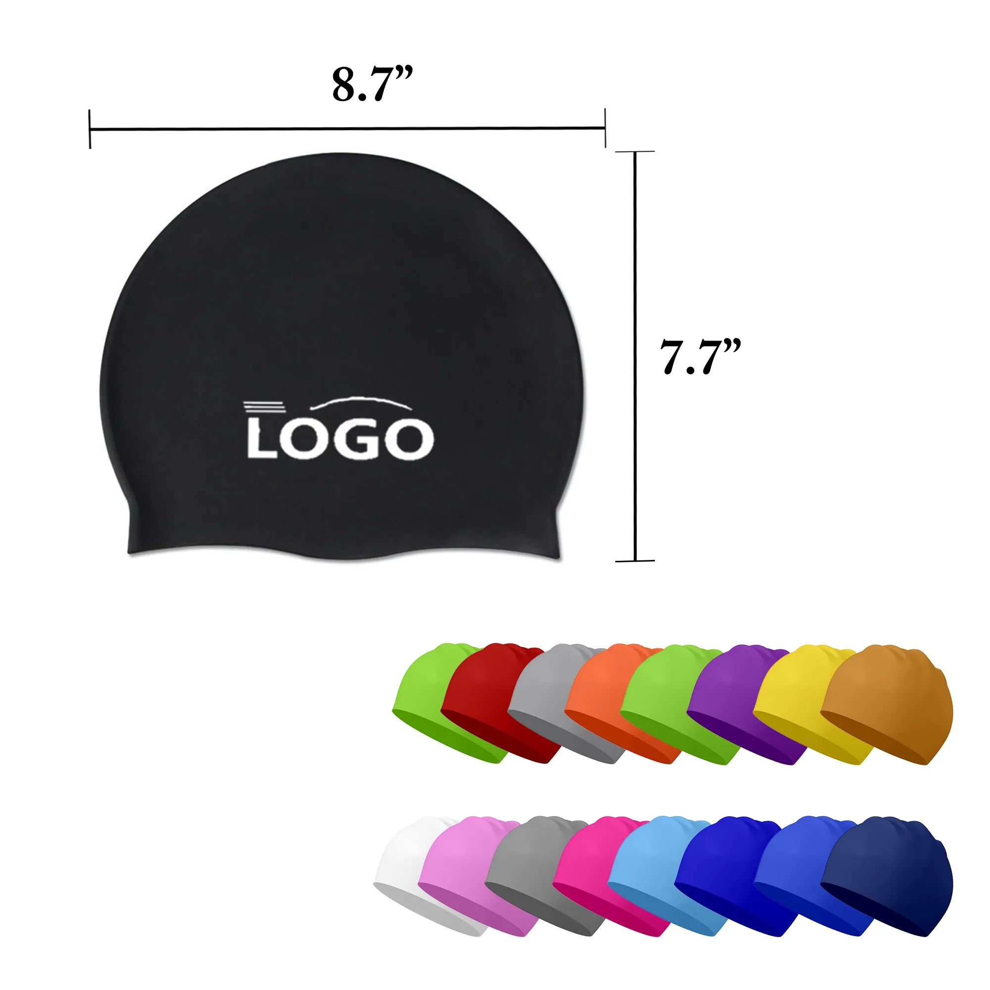 MOQ50 50g Silicone Waterproof Swimming Cap Unisex 1
