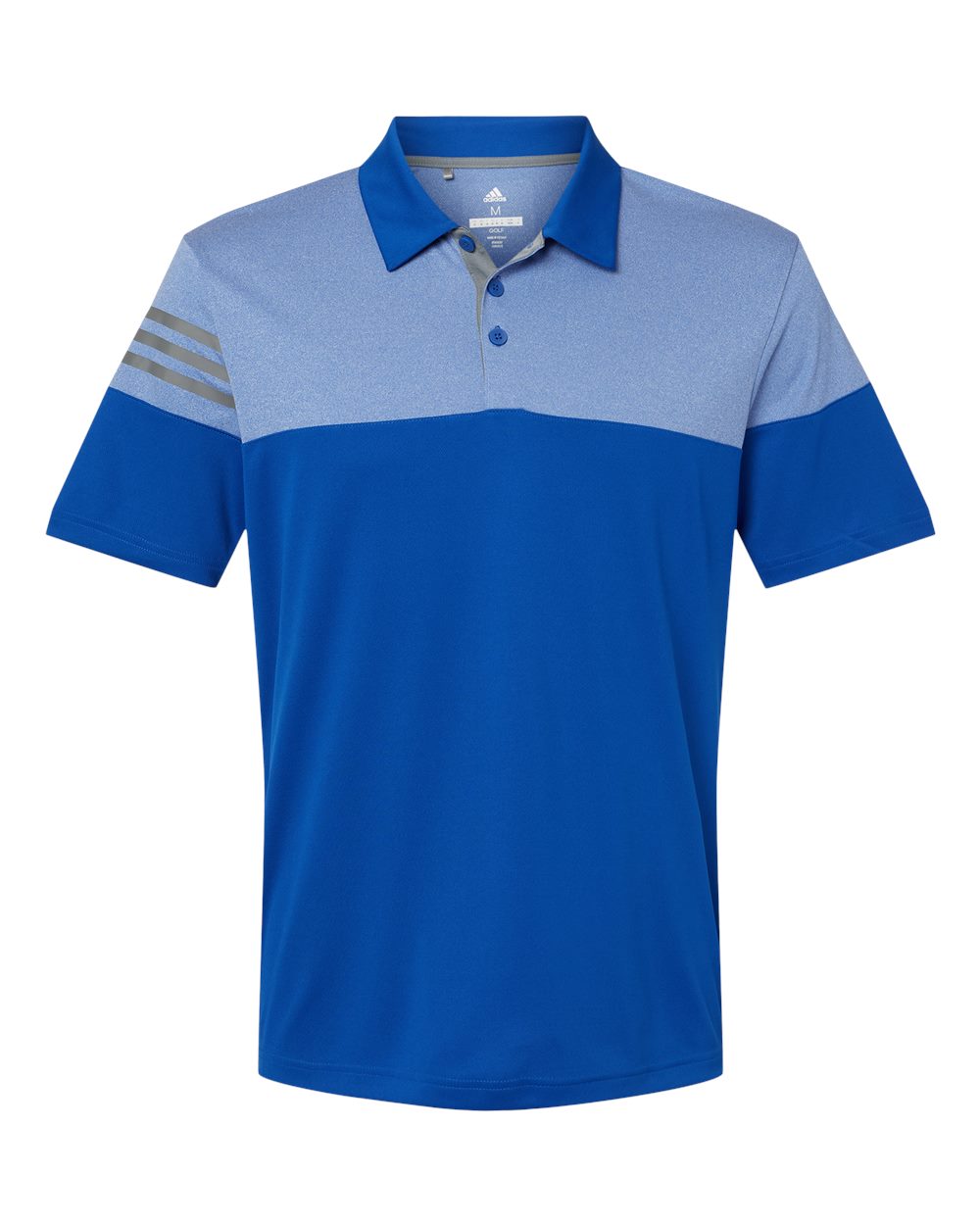 Men's Heathered 3-Stripes Colorblocked Polo - A213 10