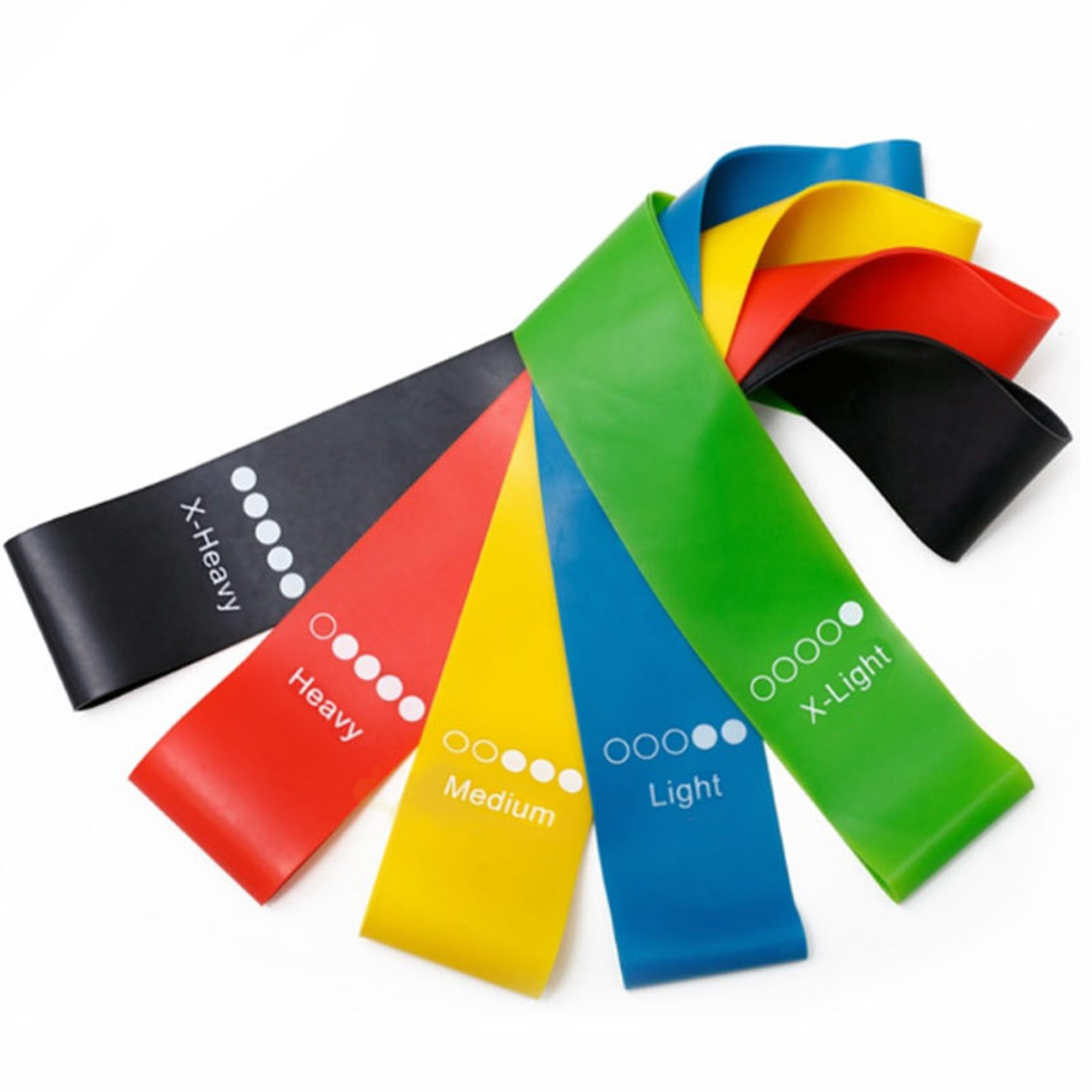 Set Of 5 TPE Yoga Training Resistance Bands 2