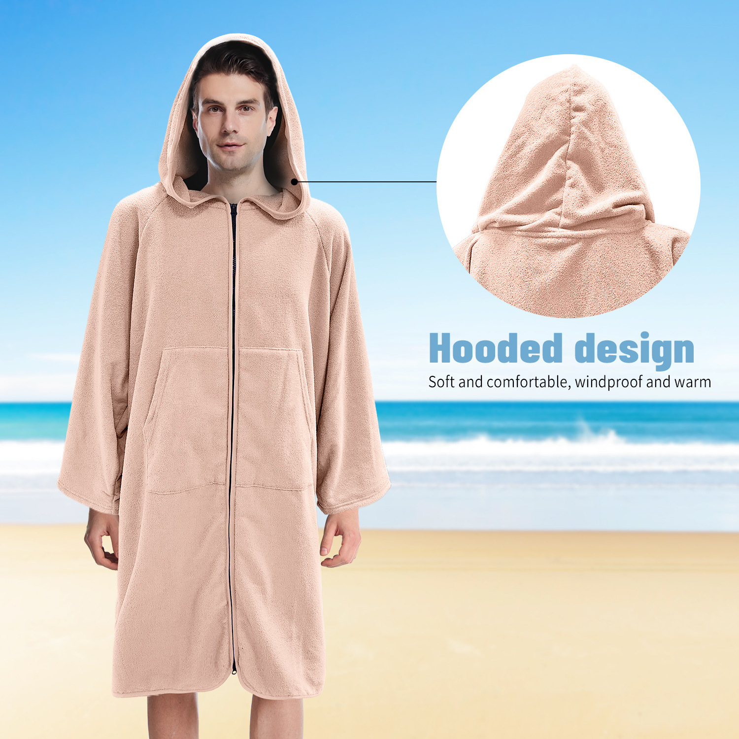 Surf Poncho Zipper Towel Hoodie 6