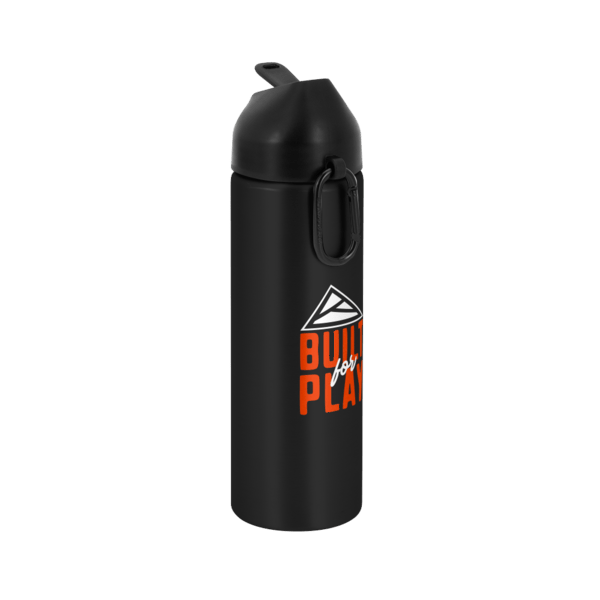 EasyFlow Recycled Aluminum Bottle w Straw Lid, custom water bottle with logo imprint 135