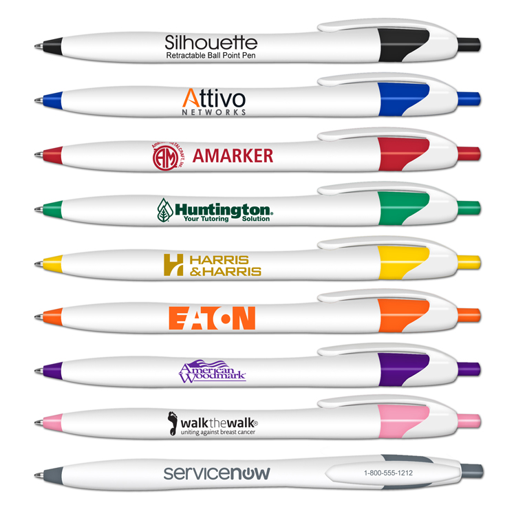 Silhouette Retractable Ballpoint Pen with Black Writing Ink