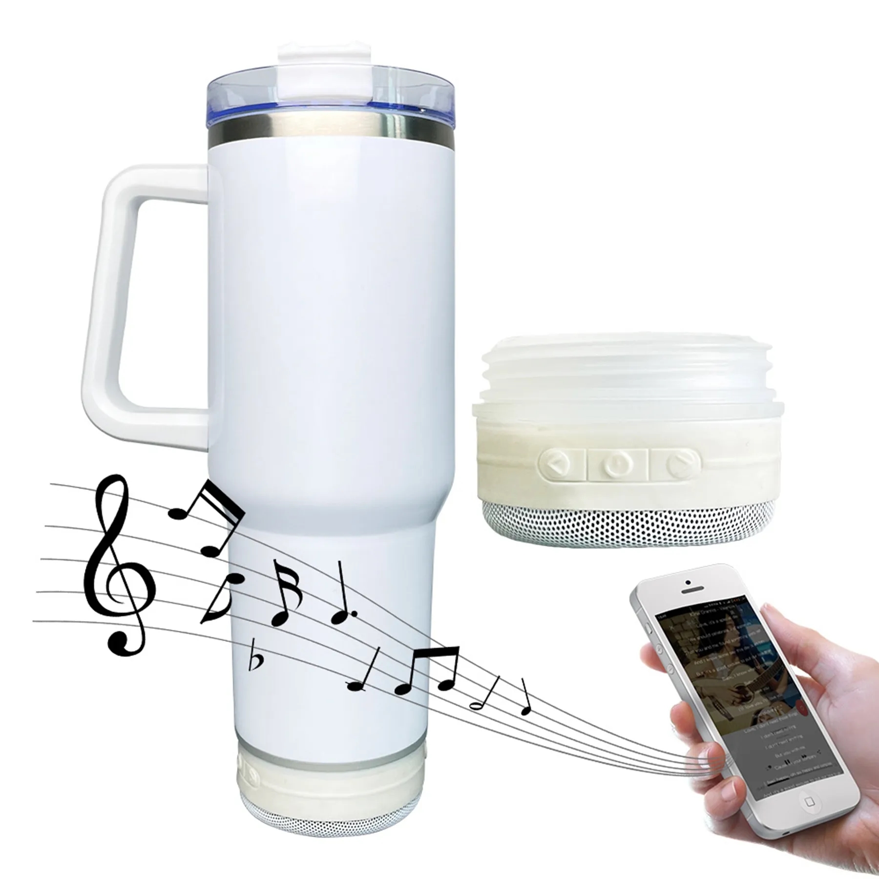 40 Oz. Double Wall Tumbler with Wireless Speaker and Handle 5