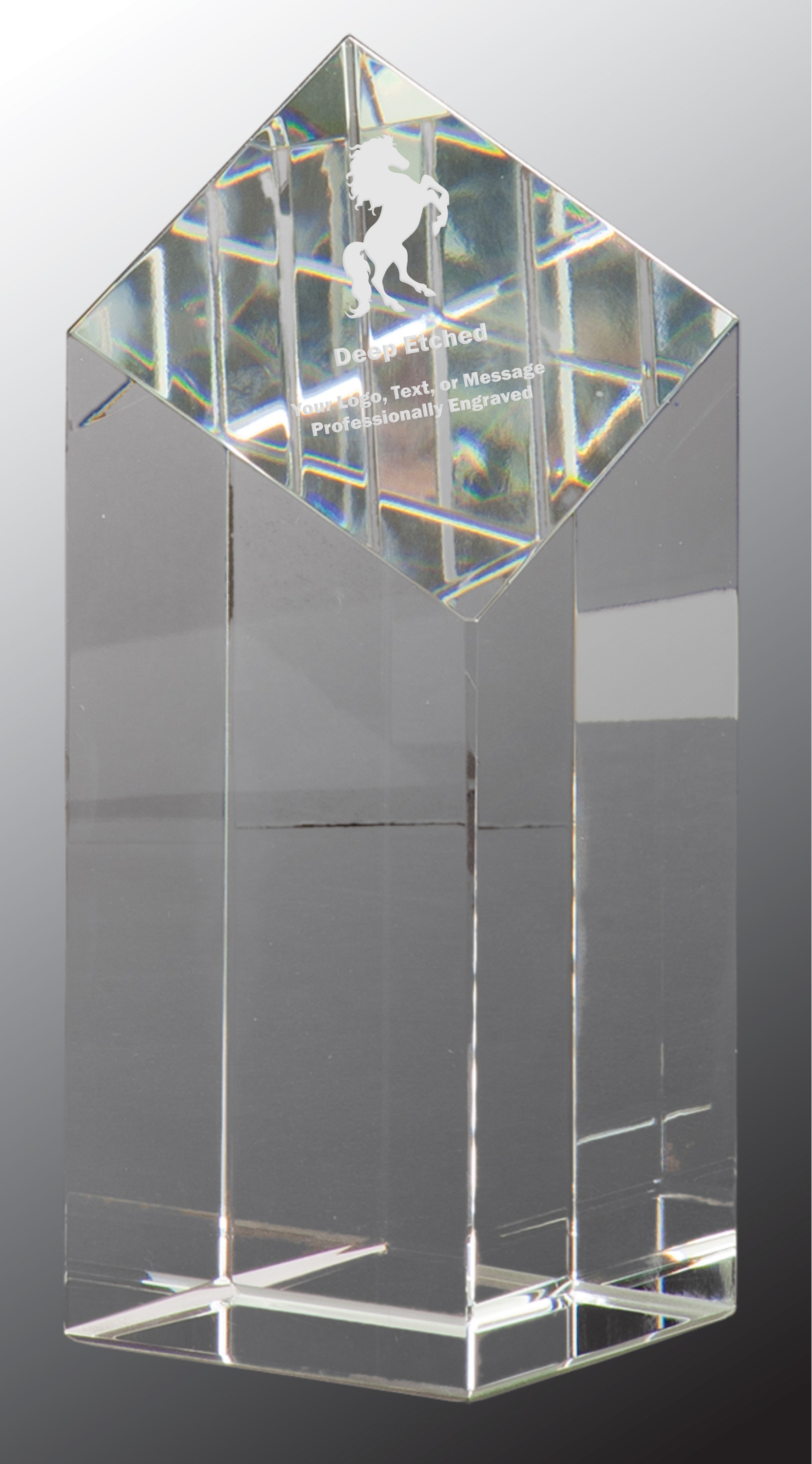 6" Crystal Diamond Top Pillar Award