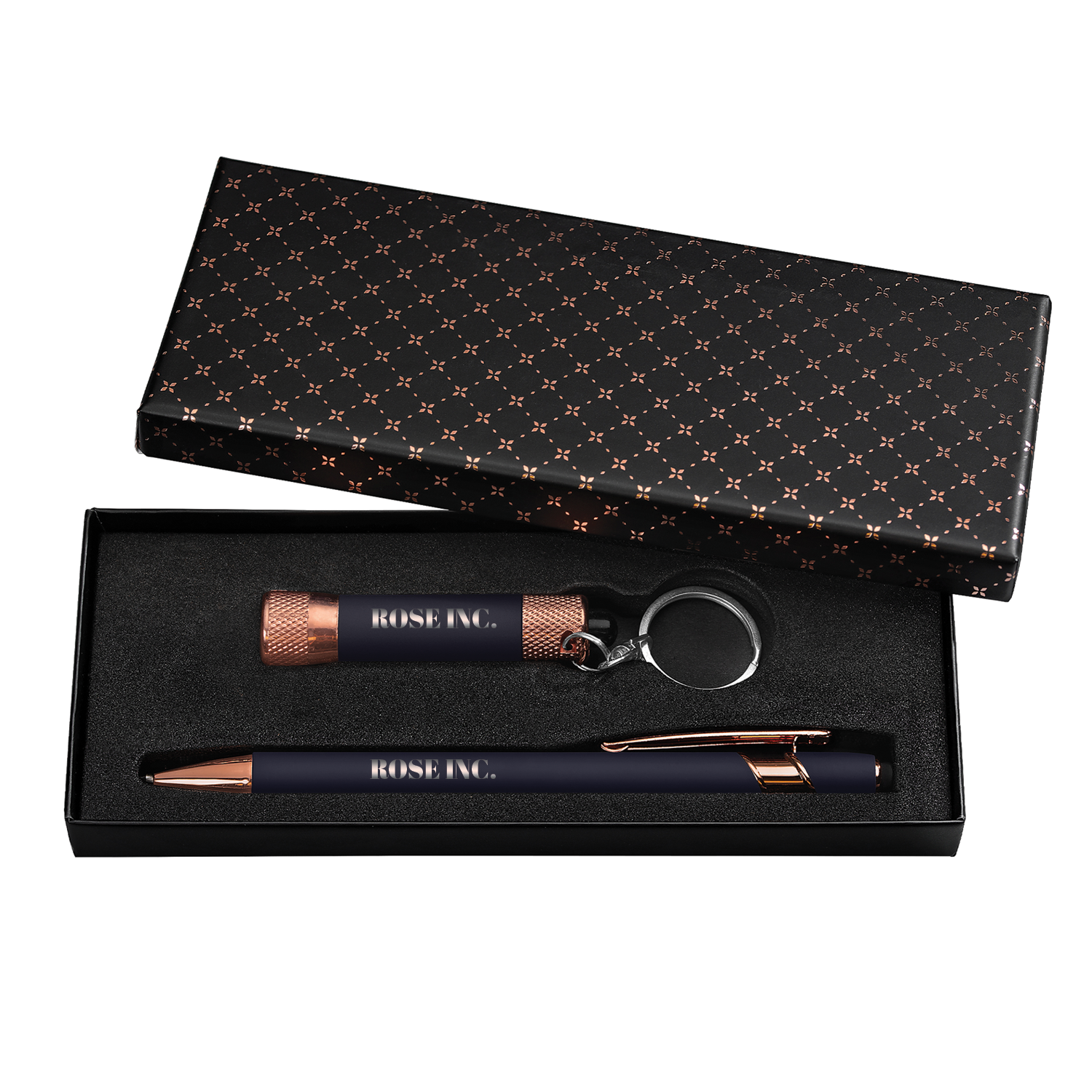 Vector Rose Gold Pen with Flashlight Gift Box Set (Criss-Cross) 3