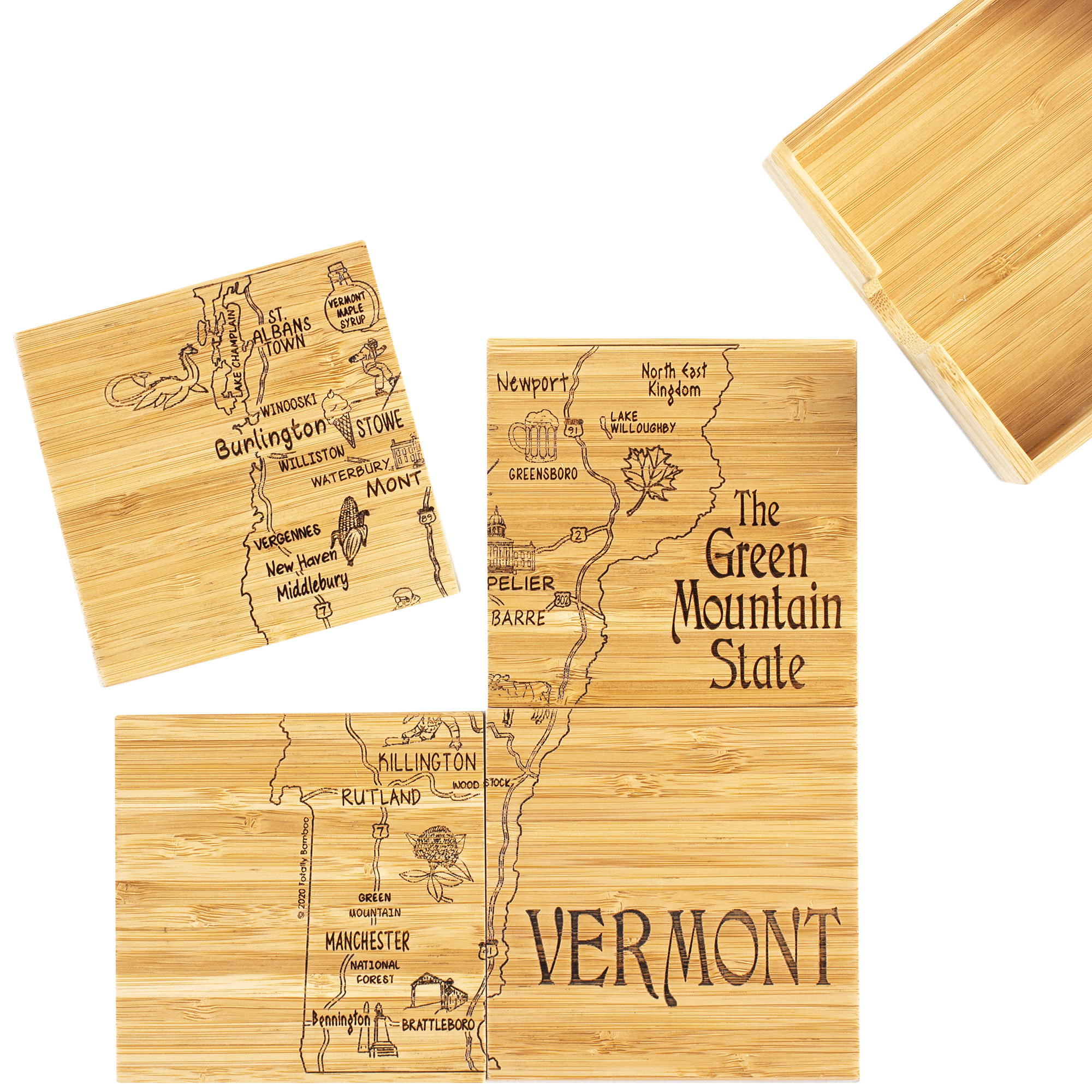 Vermont Puzzle Coaster Set 4
