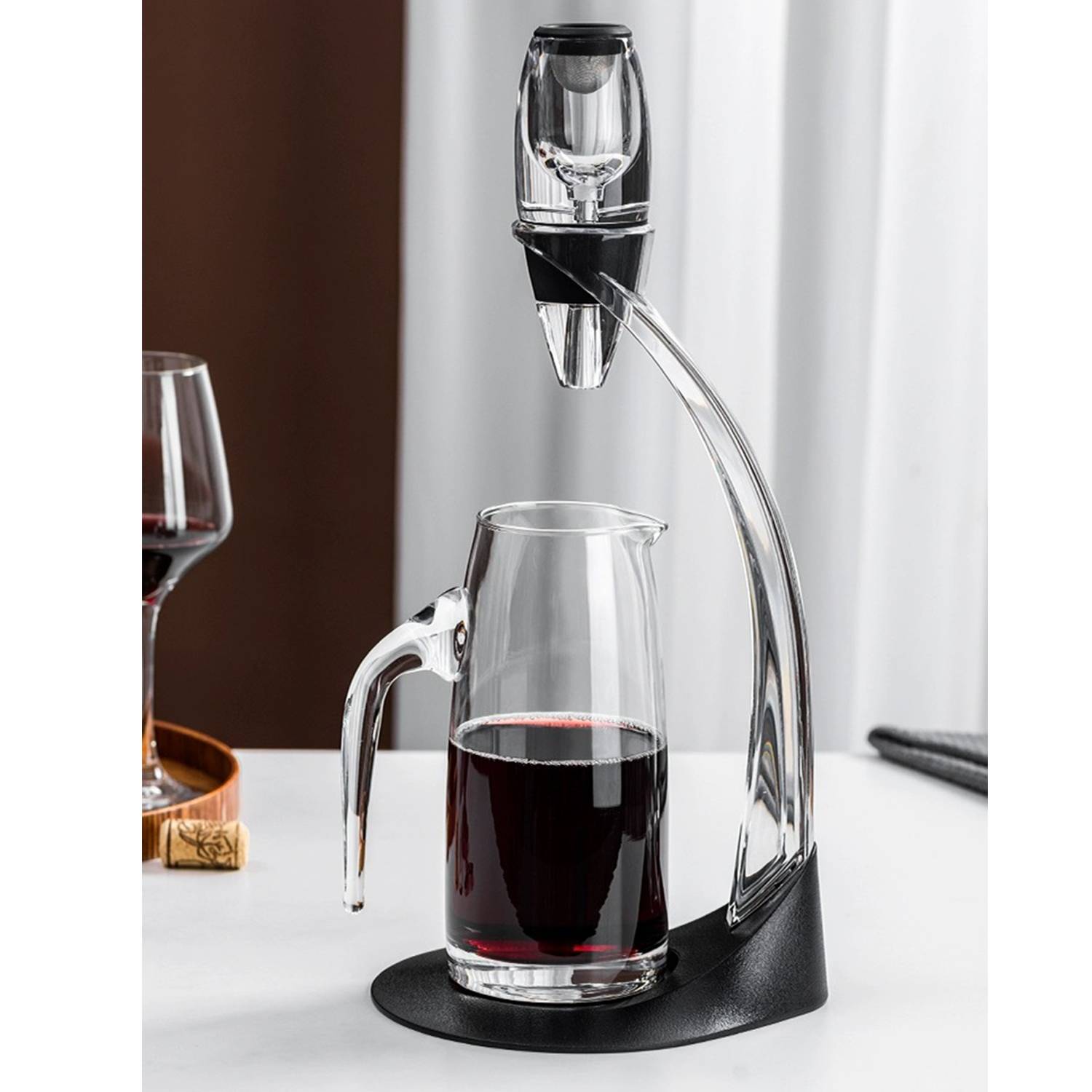 Deluxe Pourer and Decanter Tower Stand Set 6