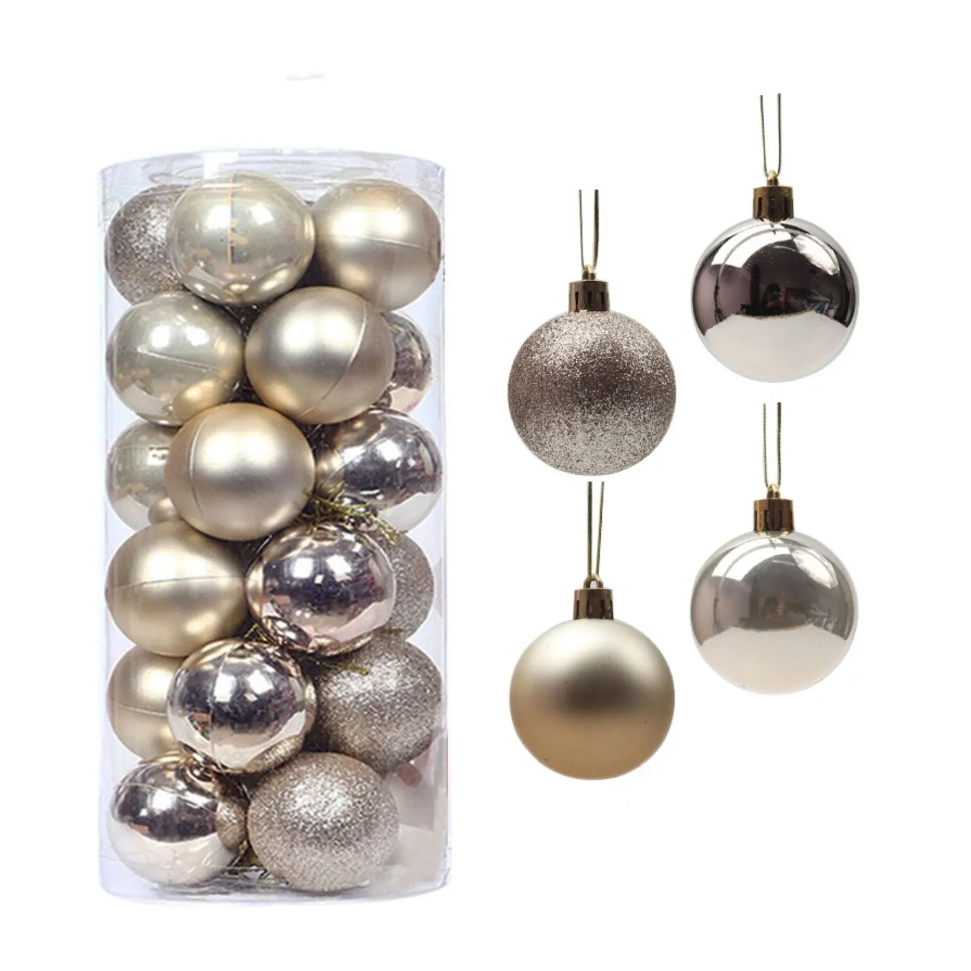 24PCS 1.57" Christmas Ball Ornaments for Decorations 17