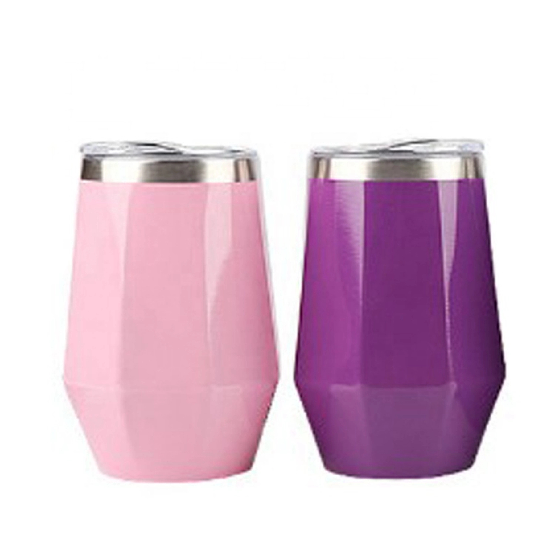 12 oz Diamond Shape Wine Cup with Lid 3