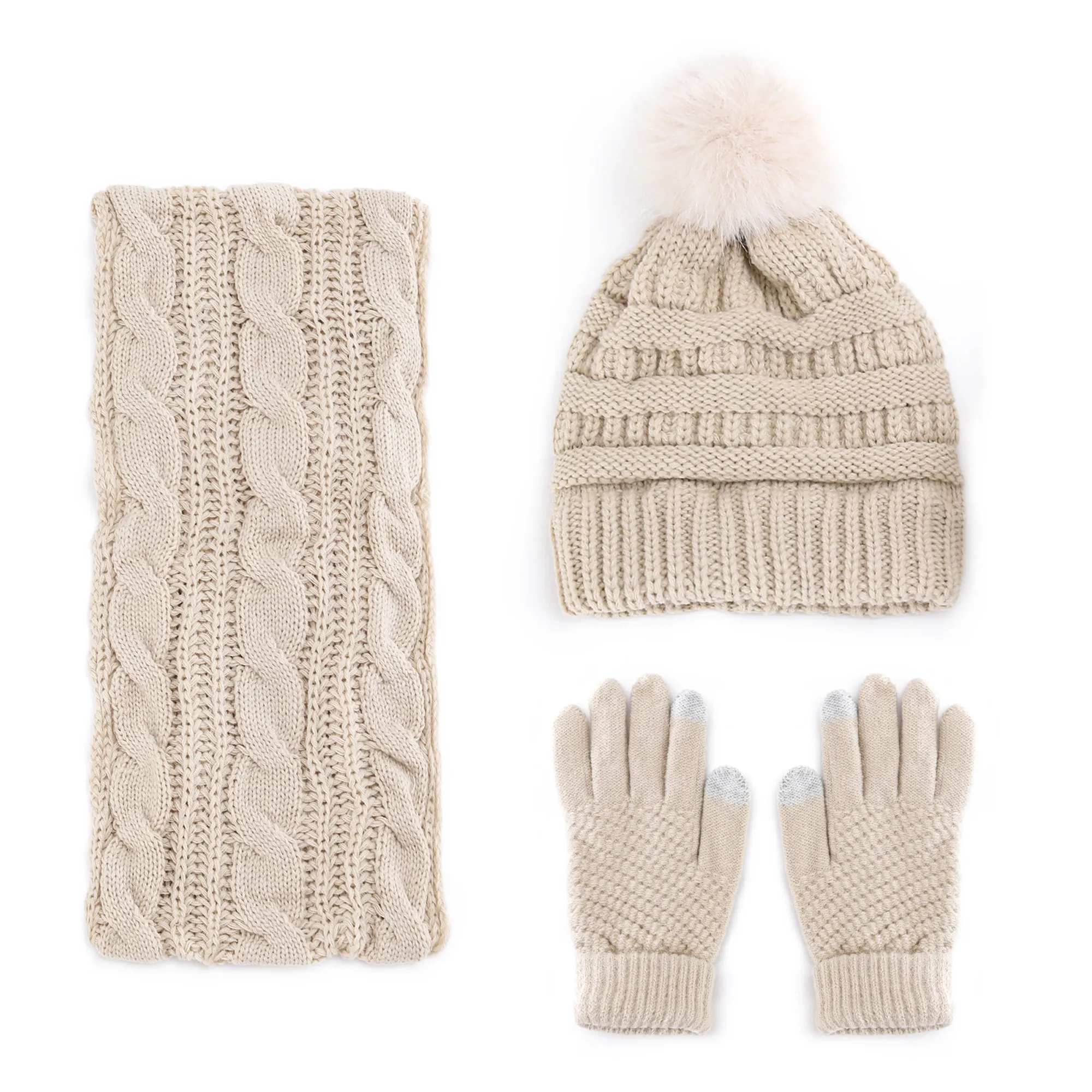 Touchscreen Gloves And Scarf Set 3