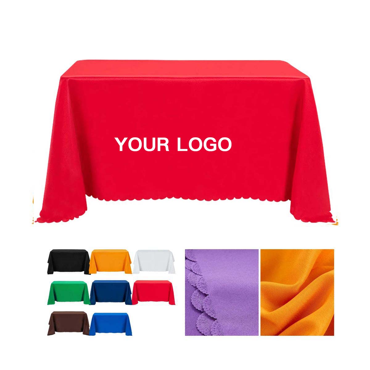 Durable 130x88 Table Throw with Logo Branding Area 10
